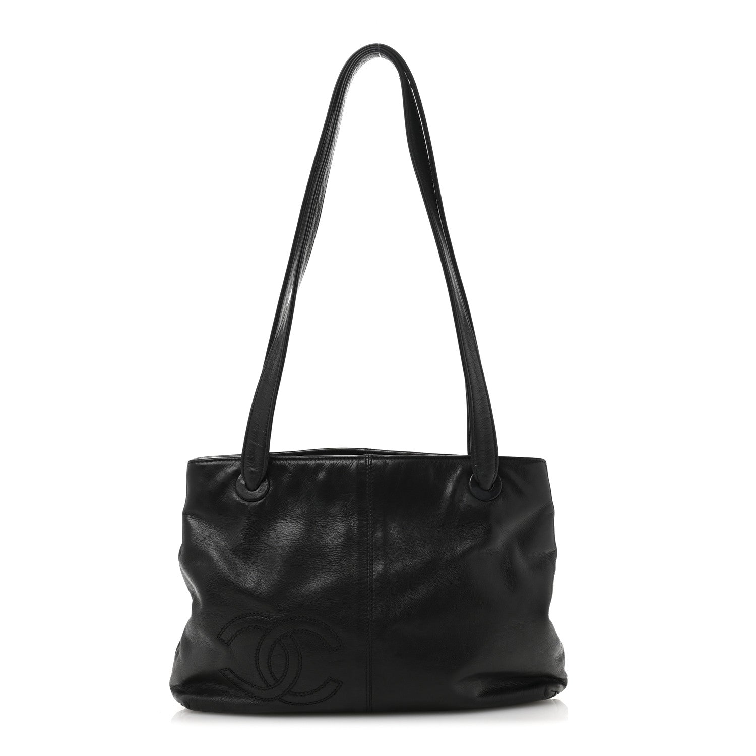 Chanel Lambskin CC Shoulder Bag Black 1859106 – FASHIONPHILE