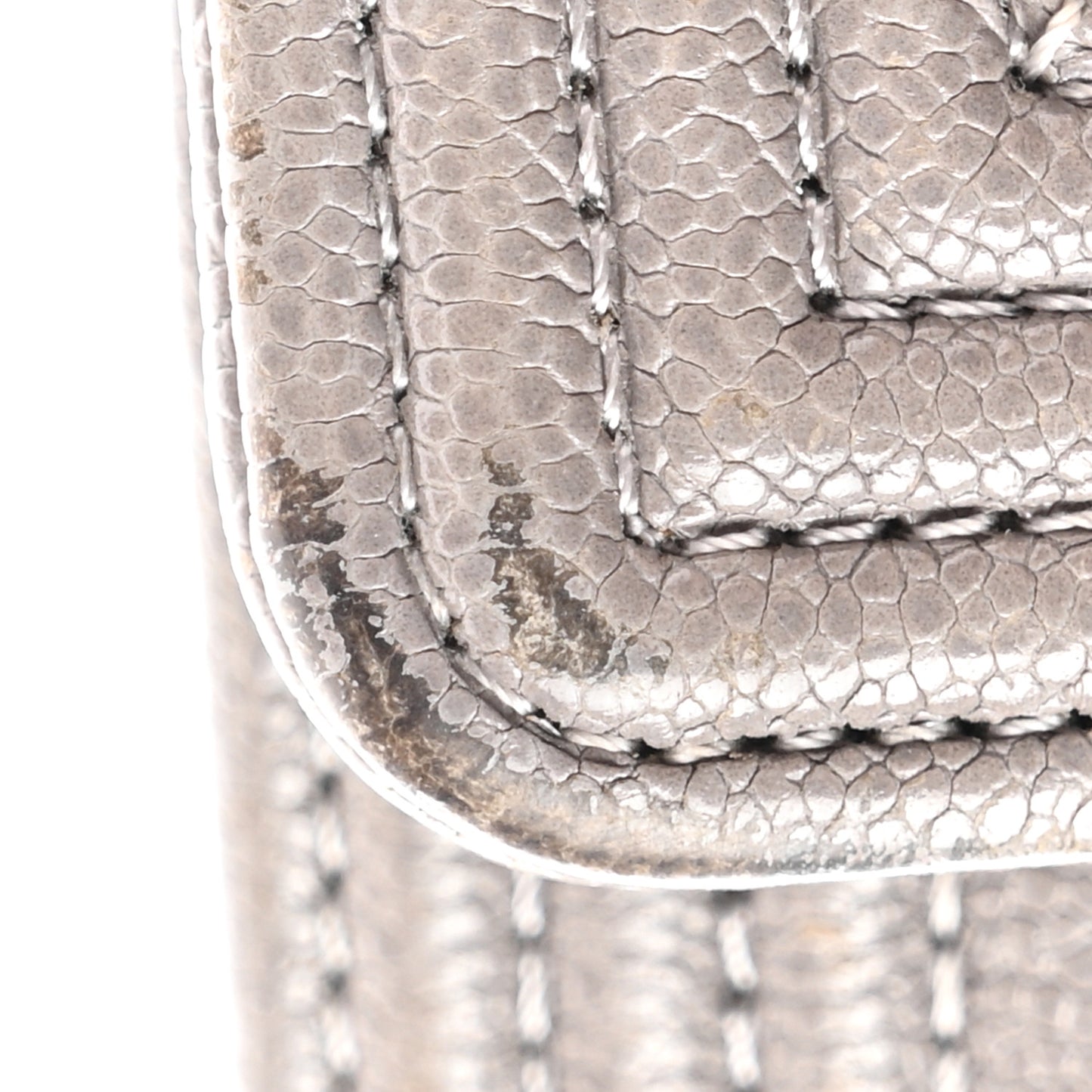 Caviar Quilted Medium Boy Flap Wallet Grey