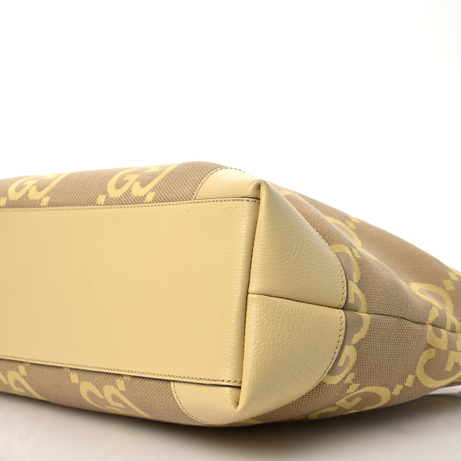 Gucci Monogram Jumbo GG Textured Dollar Calfskin Medium Ophidia Shopping Tote Beige Banana 10 of 11