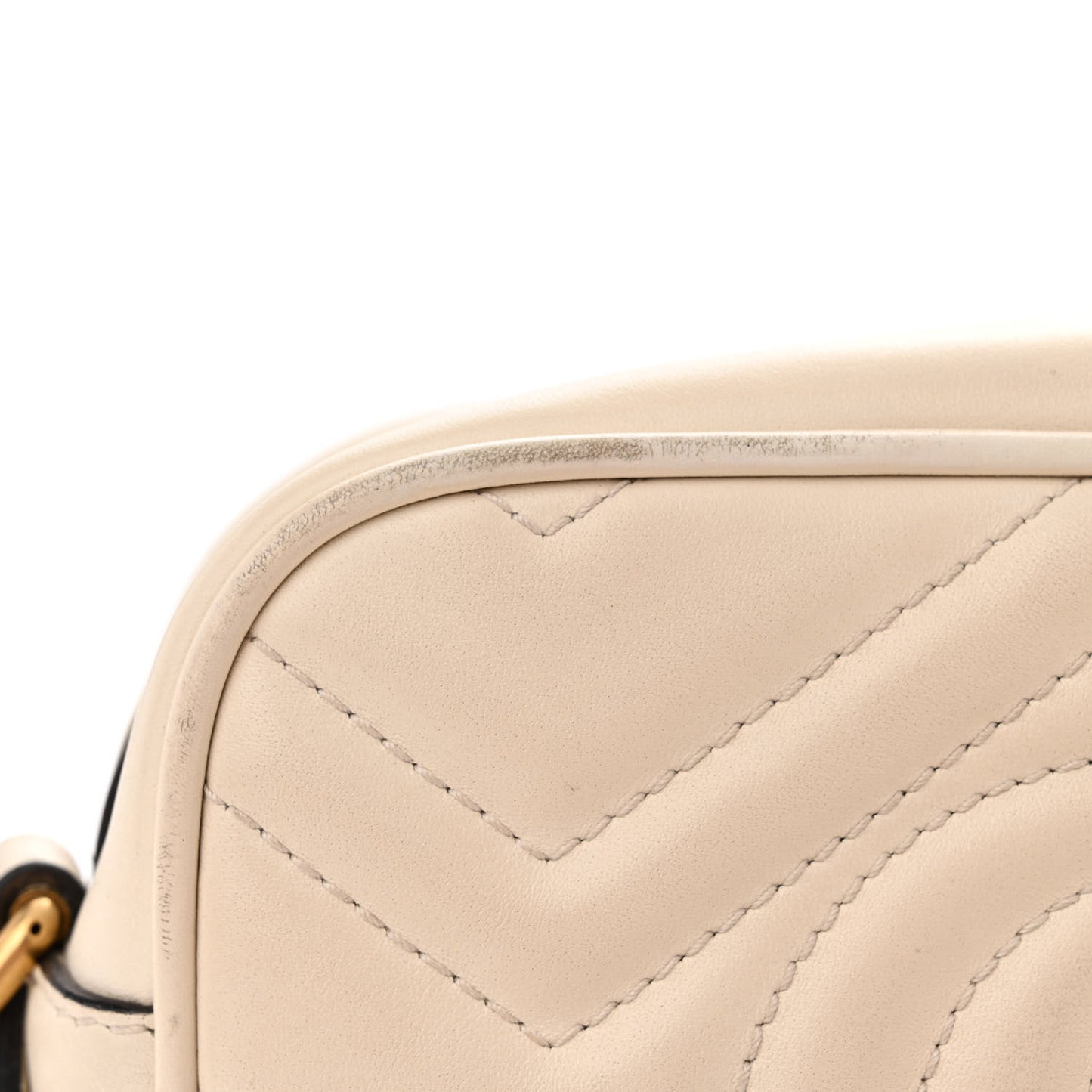 Calfskin Matelasse Mini GG Marmont Chain Shoulder Bag White