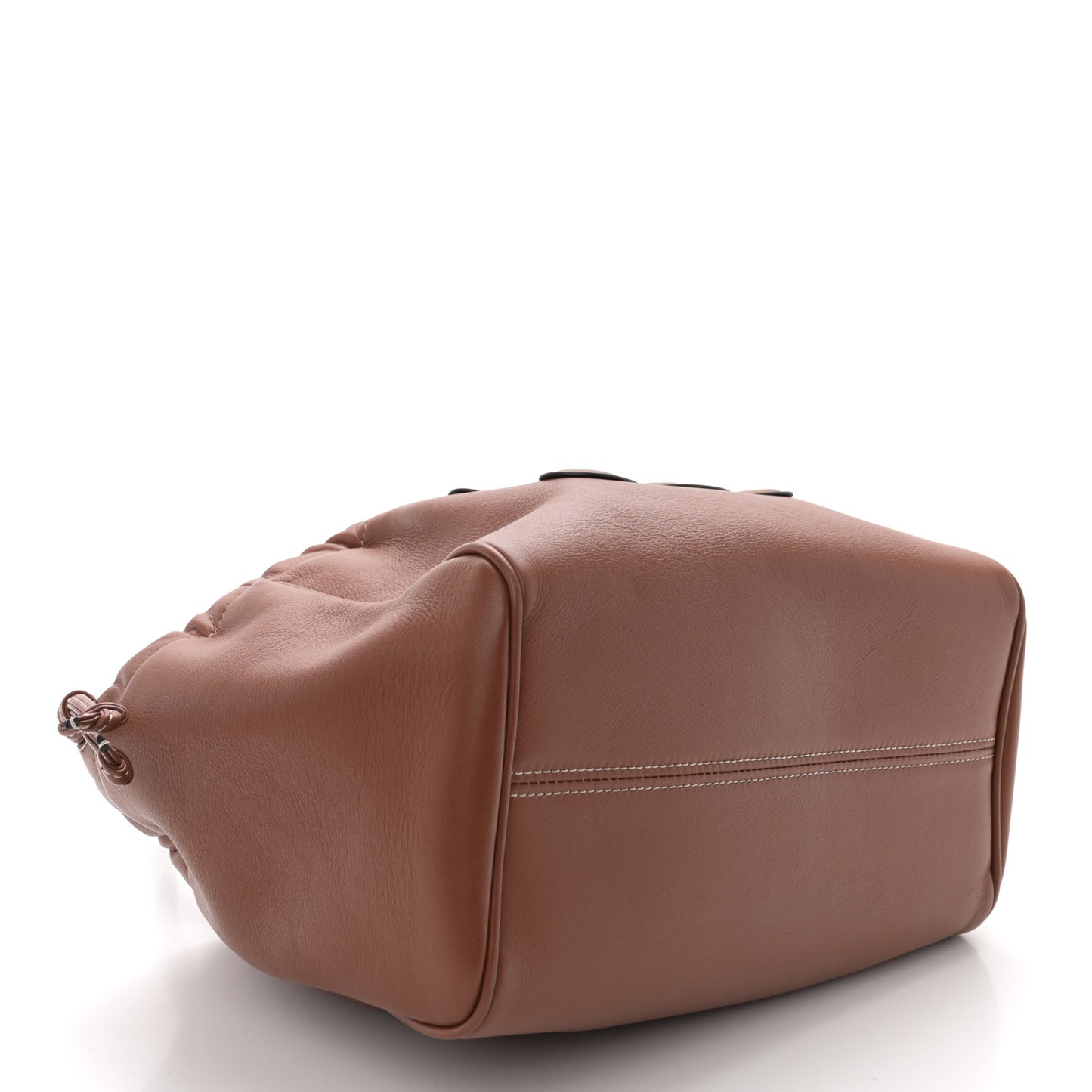 Smooth Calfskin Cuir Small Triomphe Cabas Drawstring Tan