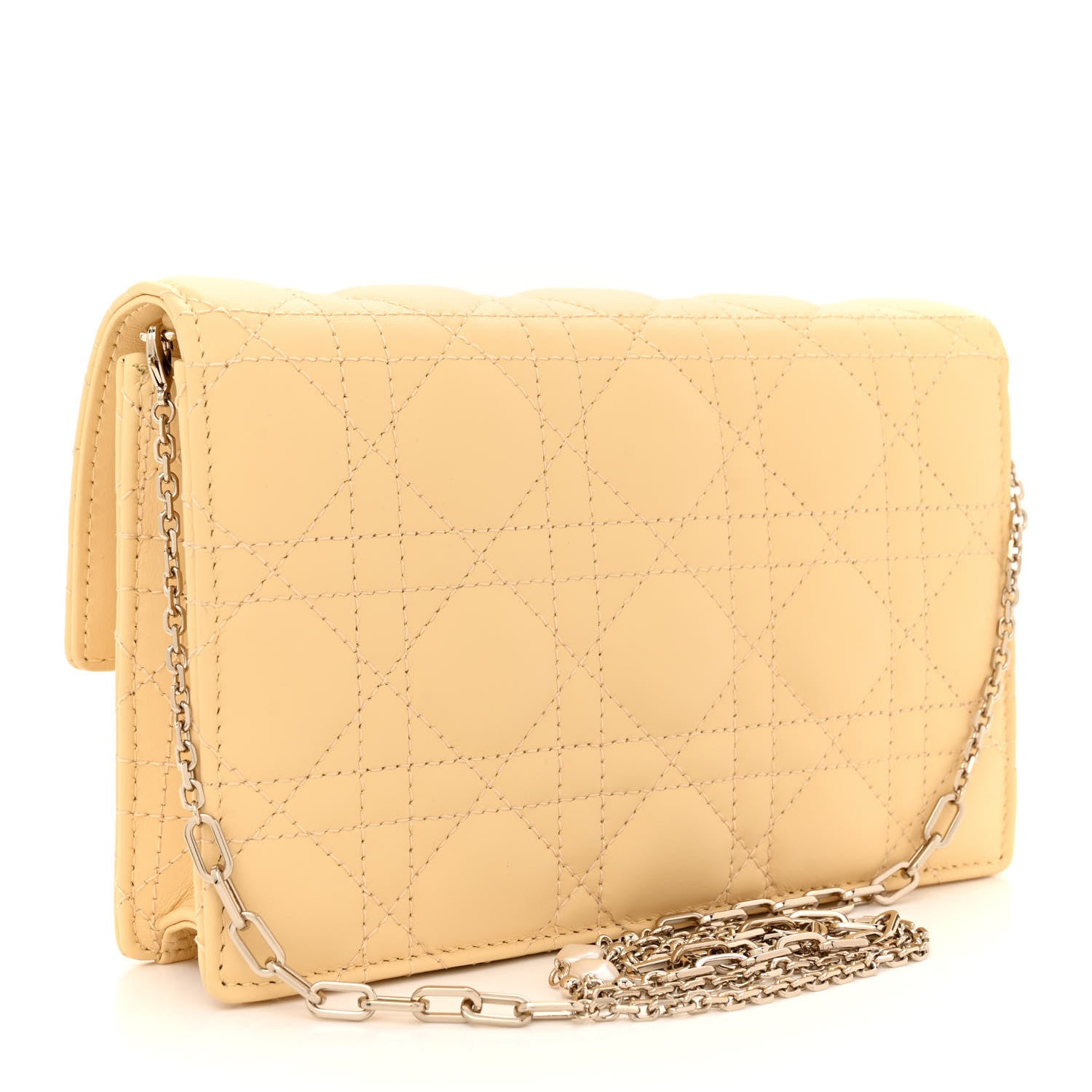 Christian Dior Lambskin Cannage Lady Dior Chain Pouch Latte 3 of 10