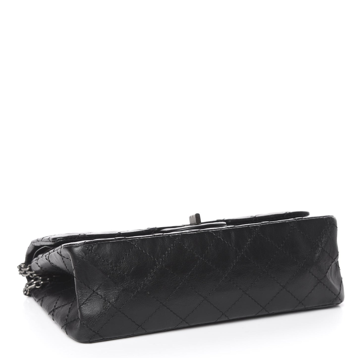 Aged Calfskin Quilted 2.55 Reissue 225 Flap Black