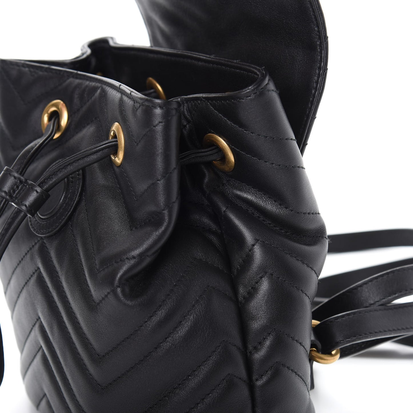 Calfskin Matelasse GG Marmont Flap Backpack Black