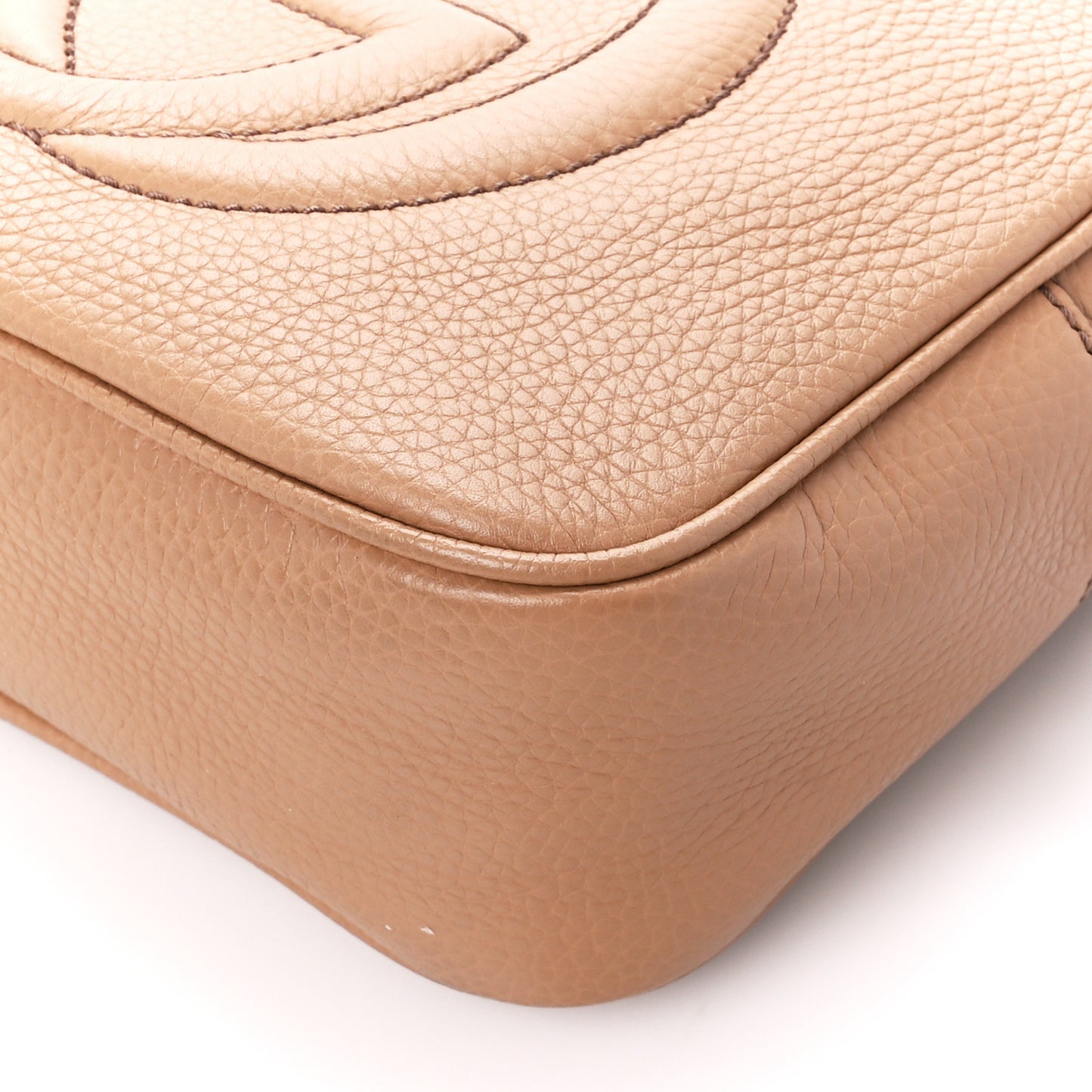 Pebbled Calfskin Small Soho Disco Bag Camelia