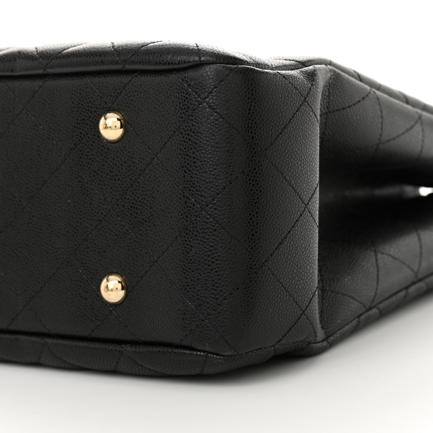 Caviar Quilted Large Shopping Tote Black