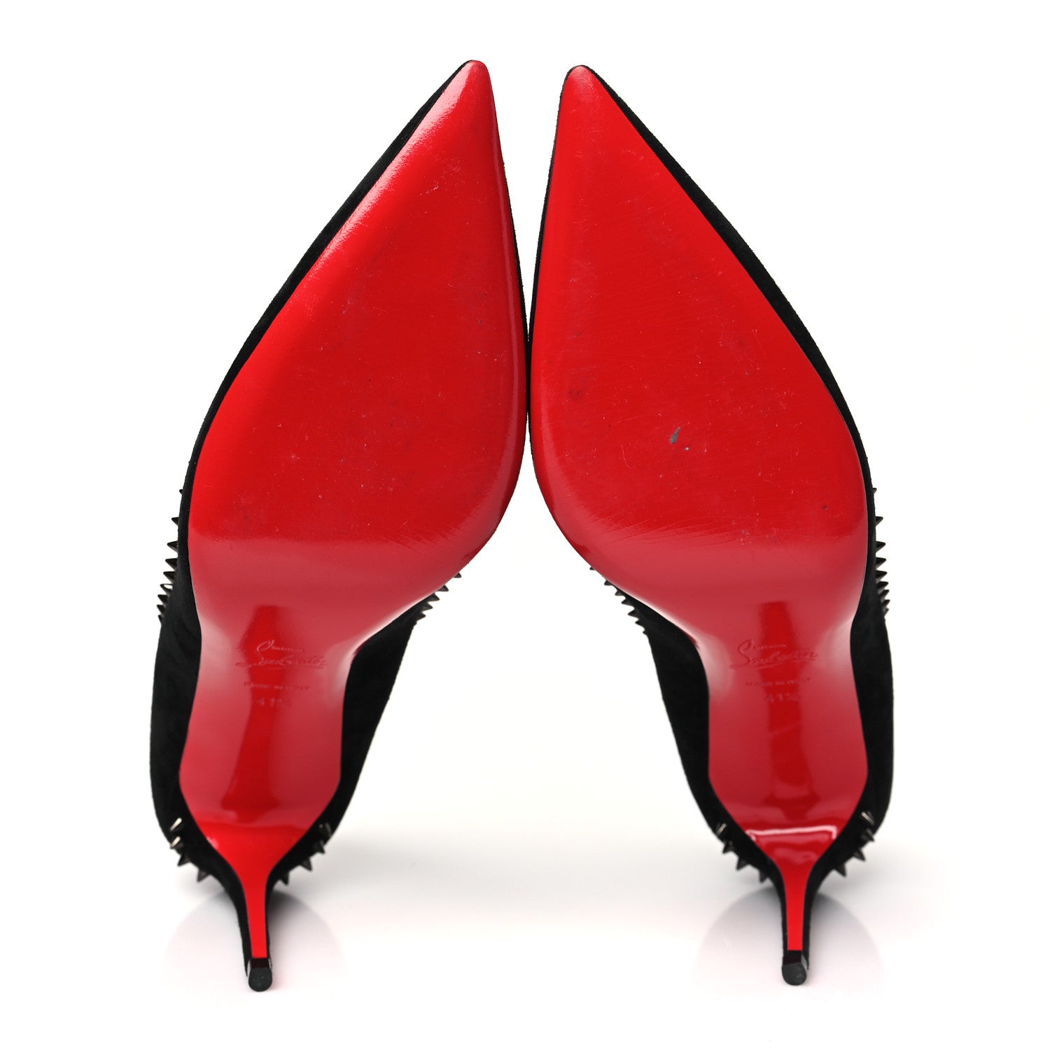 Christian Louboutin Veau Velours Anjalina 85 Pumps 41.5 Black Gun 6 of 9