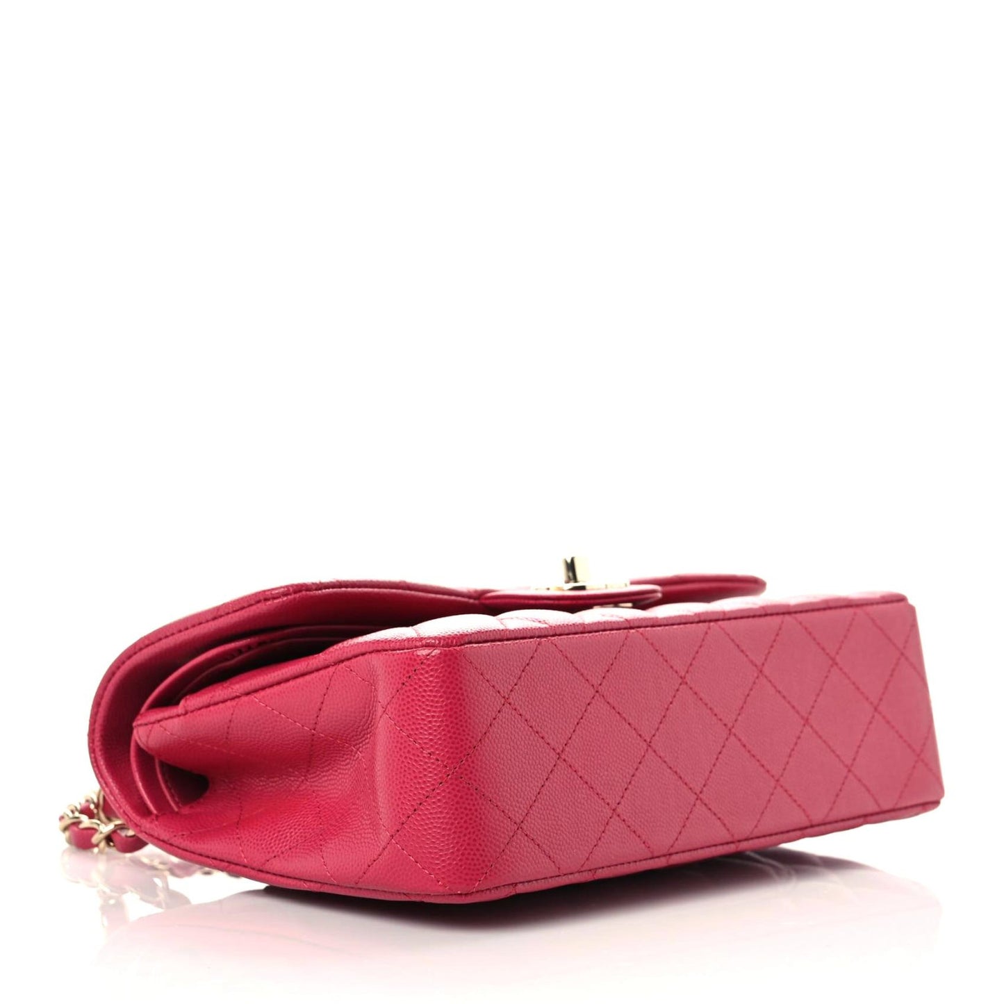 Caviar Quilted Small Double Flap Dark Pink