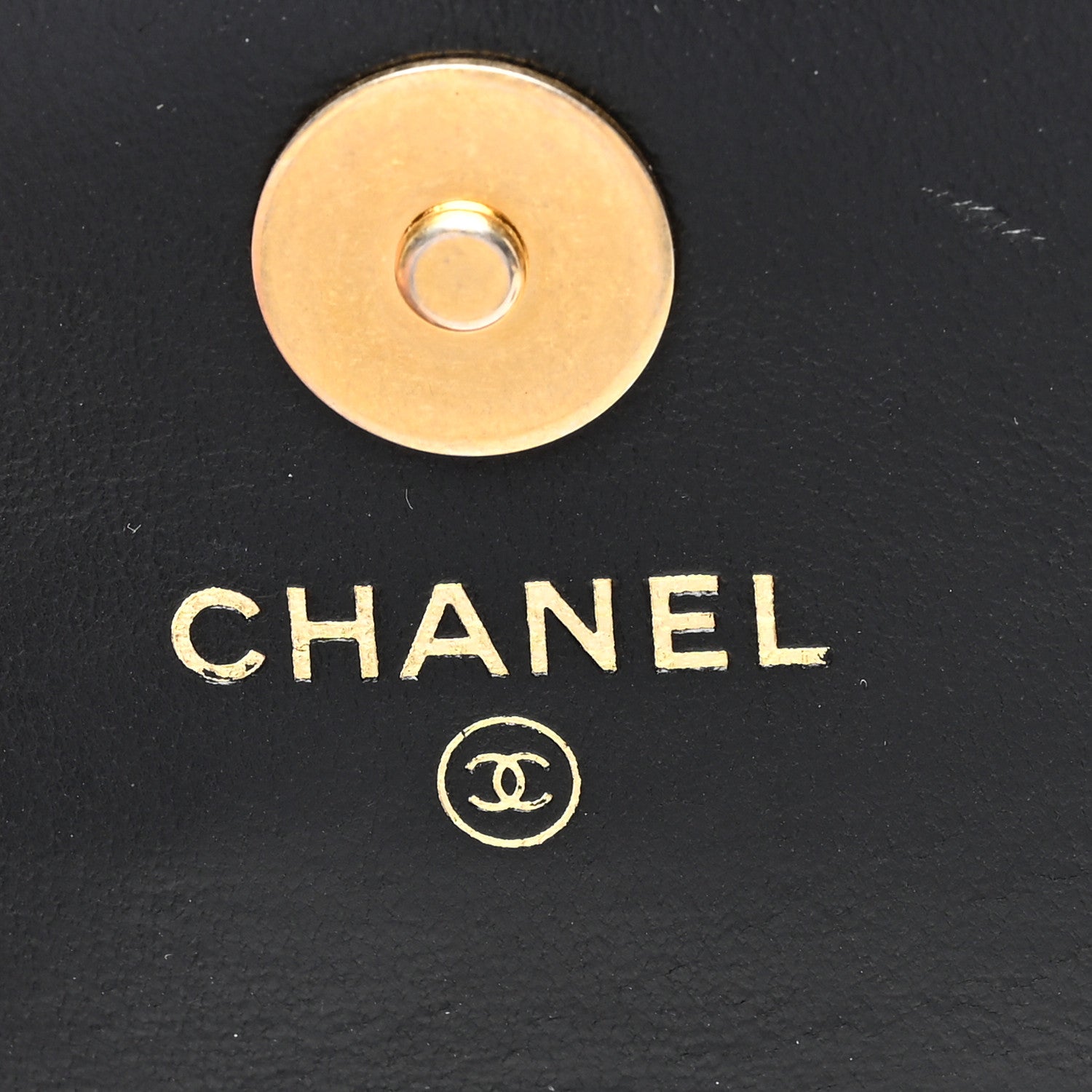 Chanel Lambskin Enamel Quilted Pending CC Card Holder On Chain Black 6 of 10