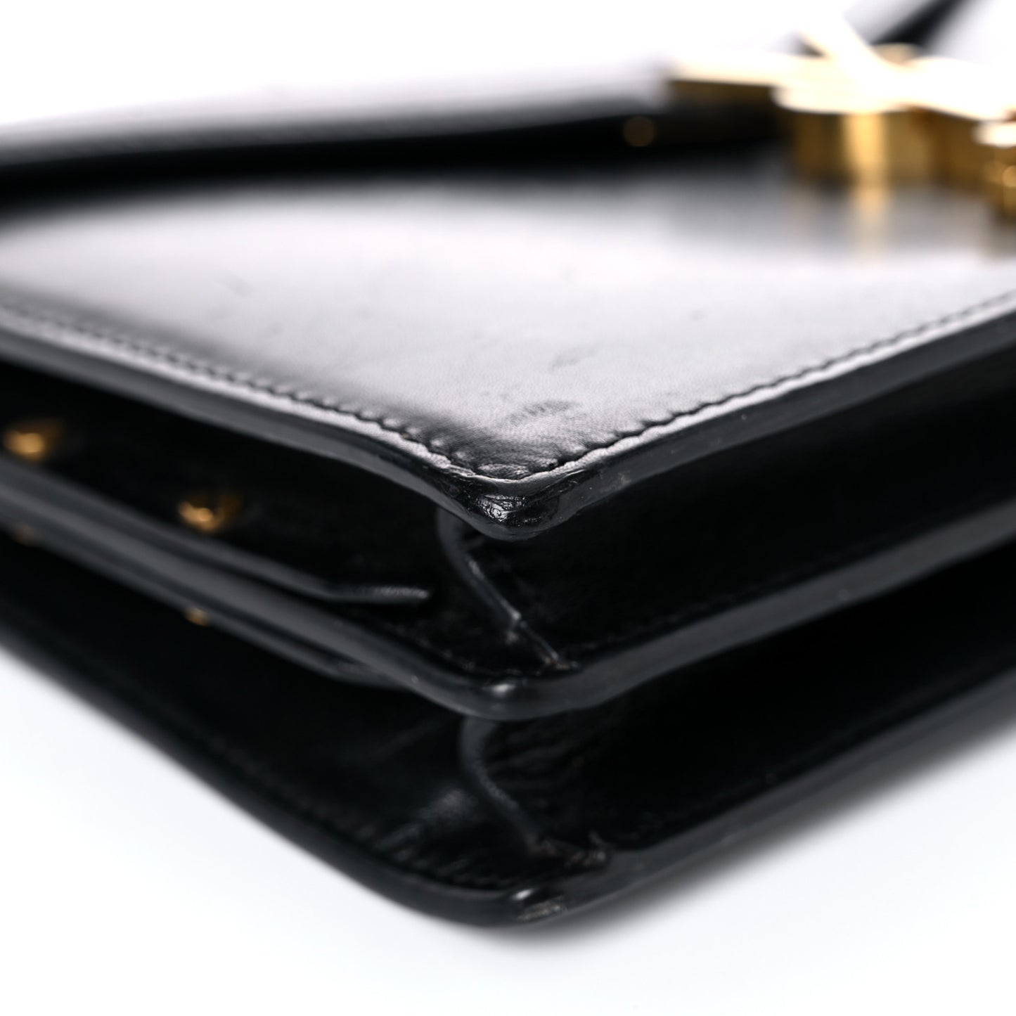Smooth Calfskin Monogram Cassandra Clasp Bag Black