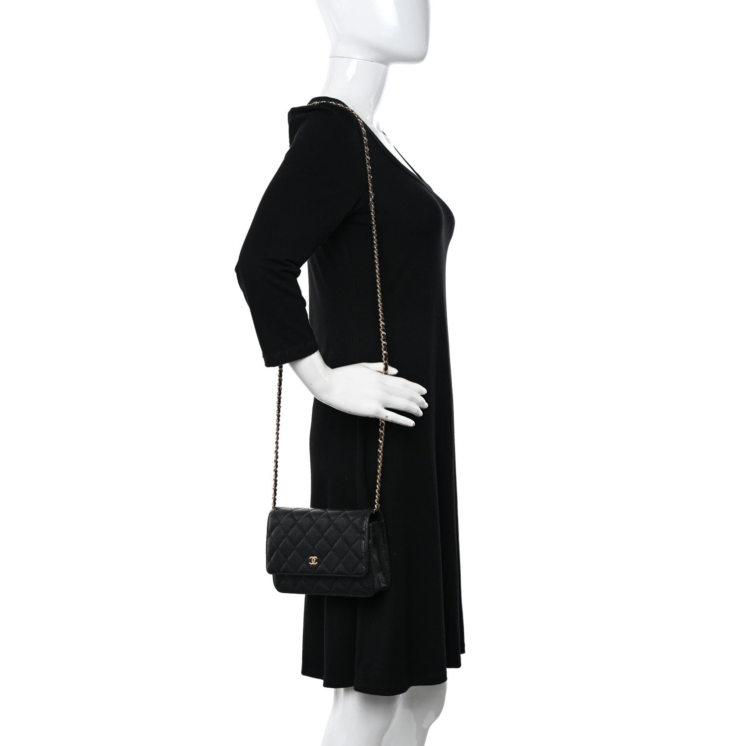 Chanel Caviar Quilted Wallet on Chain WOC Black 2 of 11