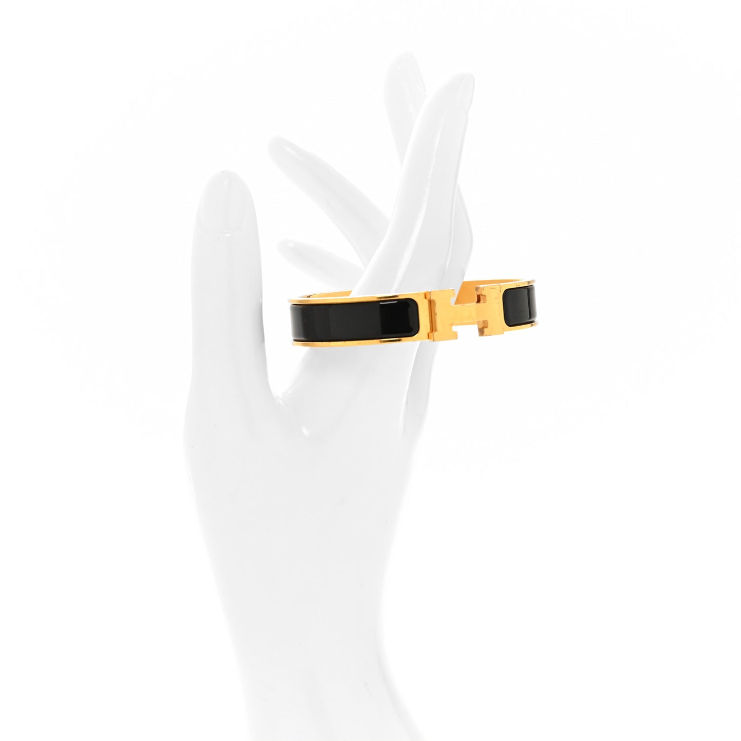 Enamel Narrow Clic Clac H Bracelet PM Black