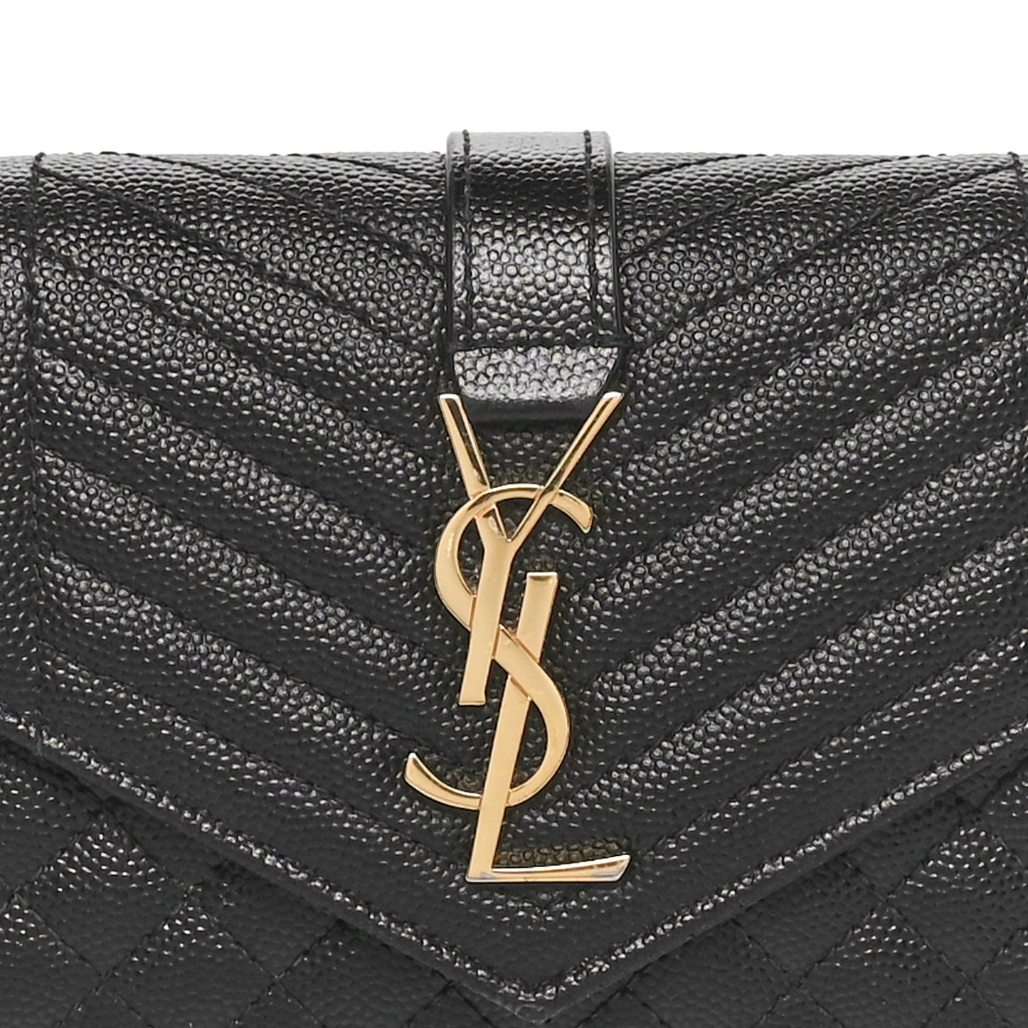 Grain De Poudre Mixed Matelasse Triquilt Large Monogram Wallet Black