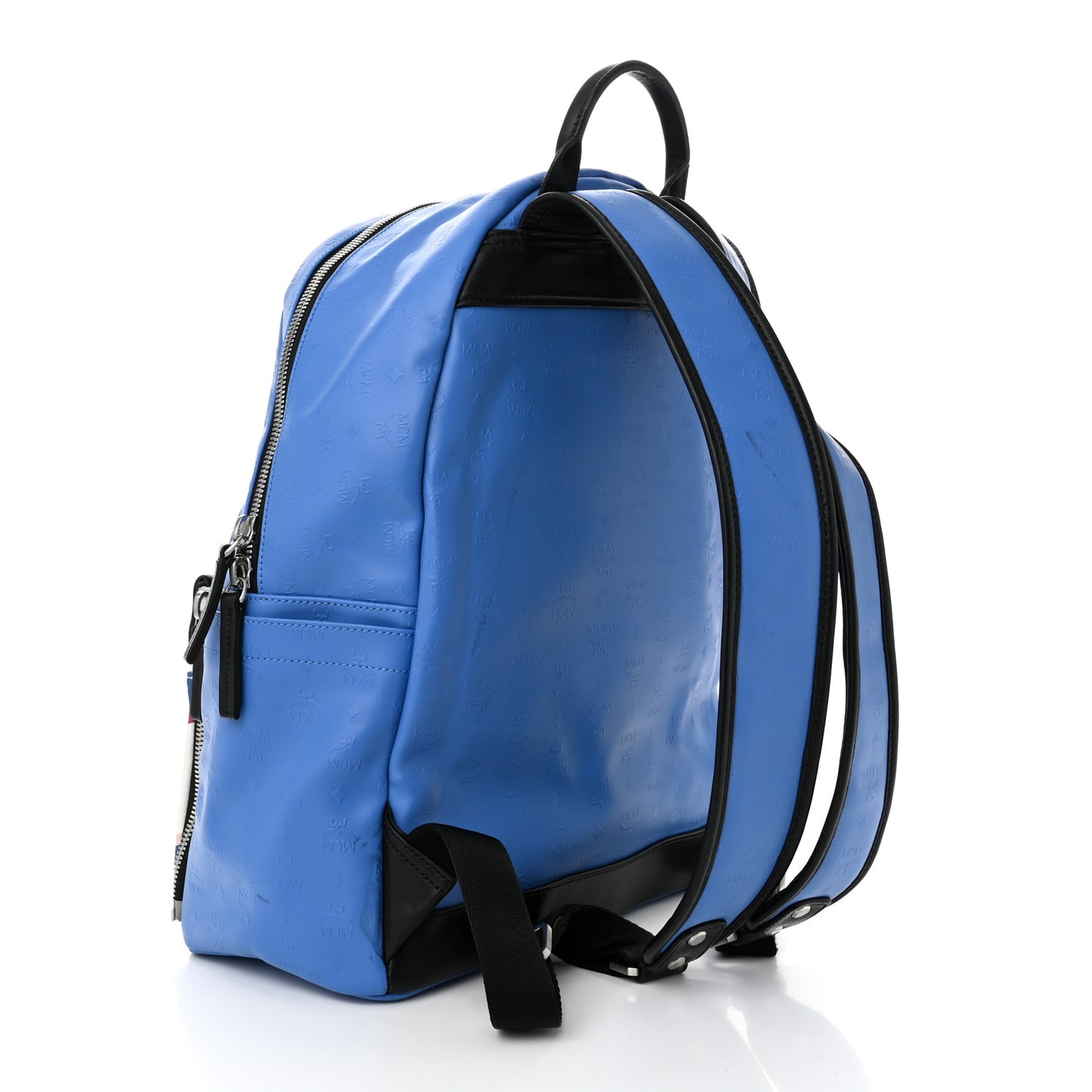 Calfskin Visetos Diamond Print Backpack Blue