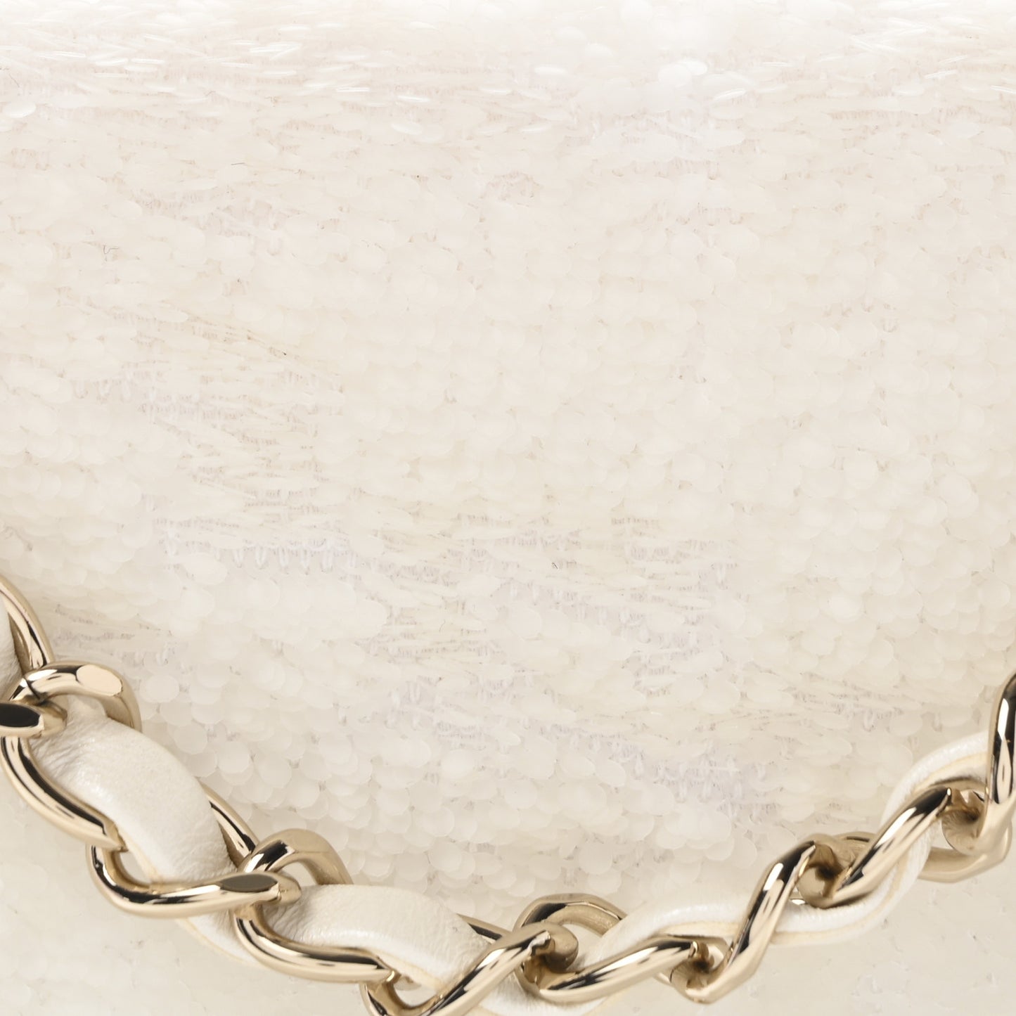 Sequin Mini Rectangular Flap White