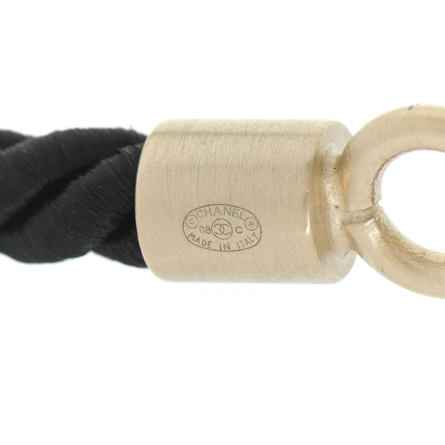 Enamel CC Rope Necklace Black