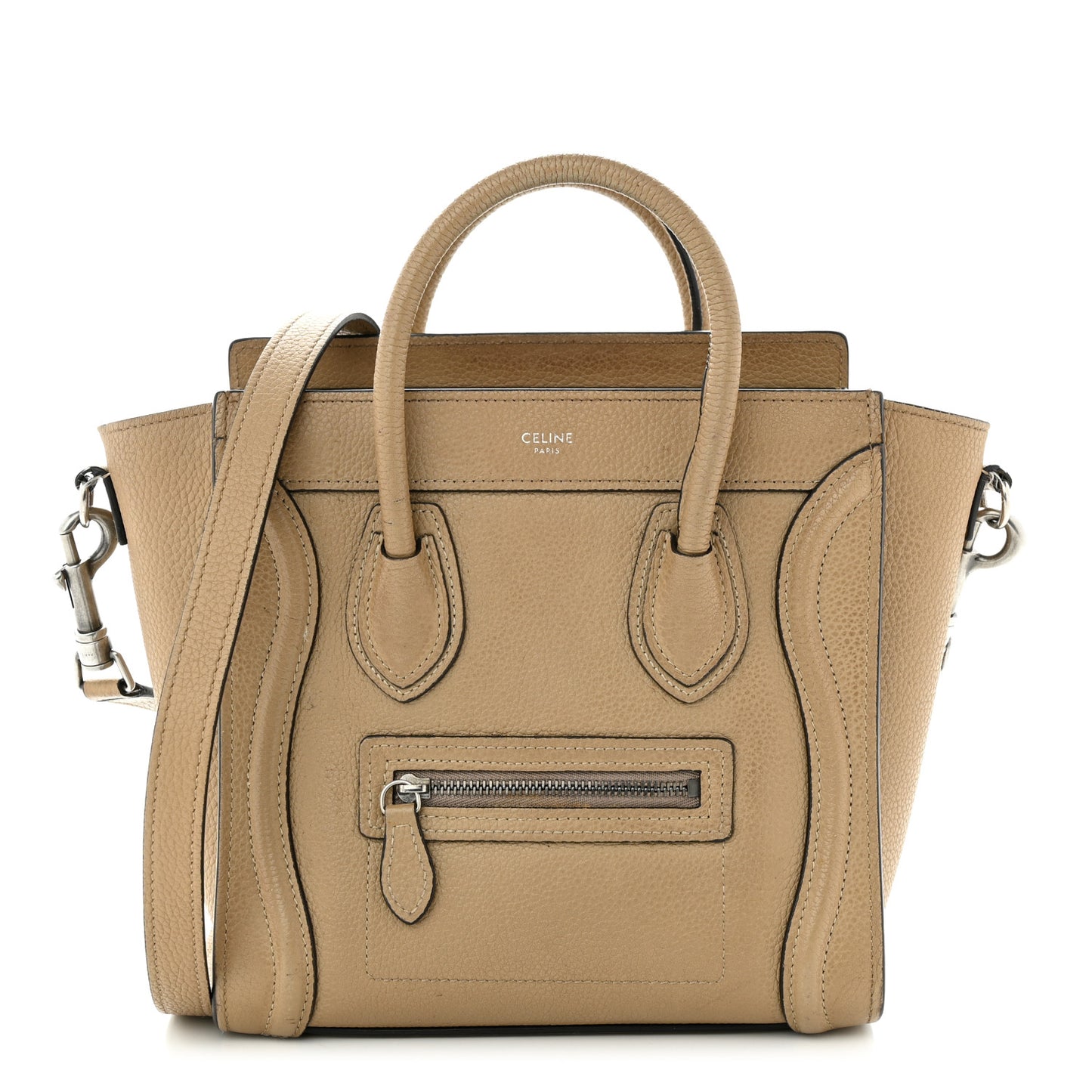 Drummed Calfskin Nano Luggage Dune