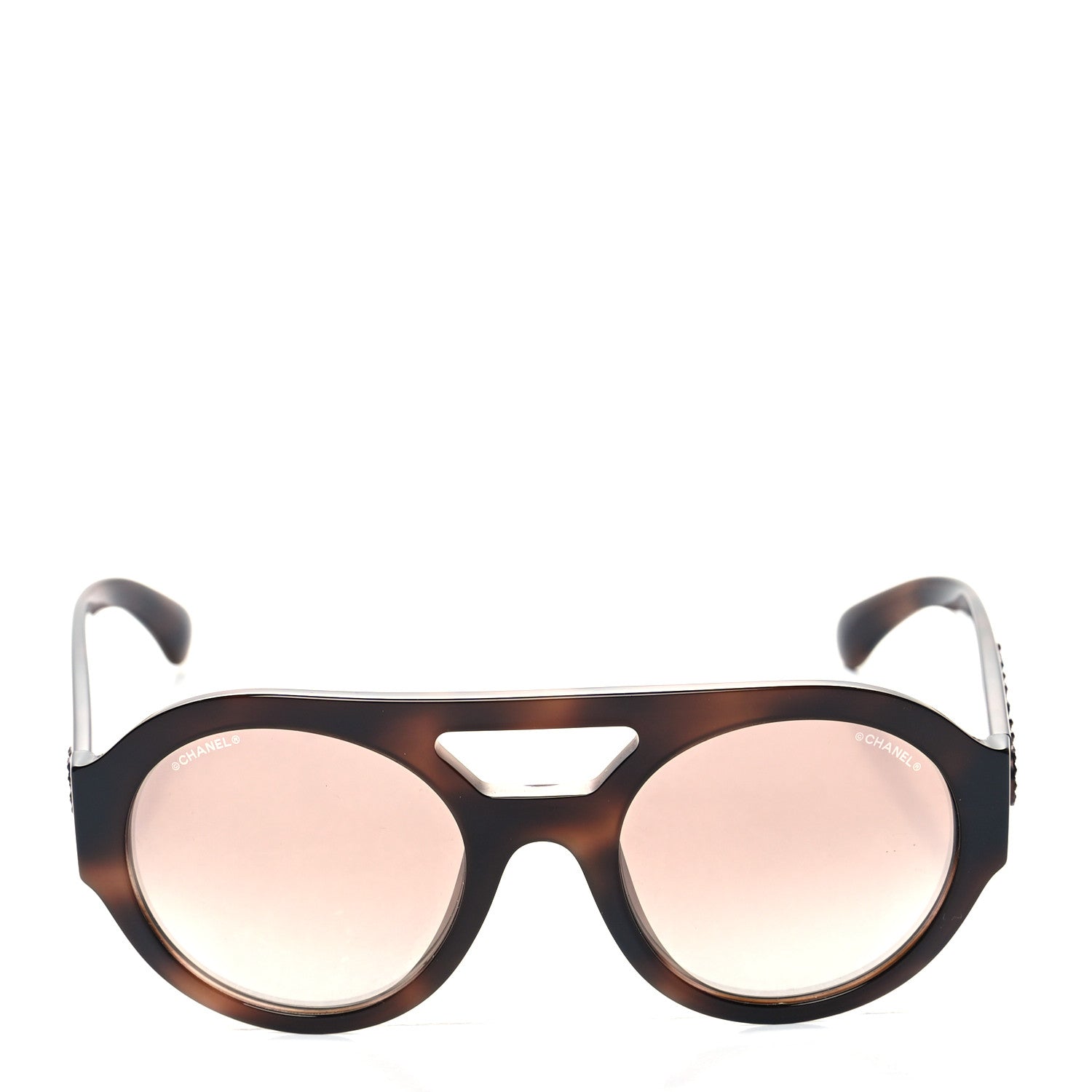 Chanel Resin Crystal Polarized Sunglasses 5419-B Tortoise 2 of 8