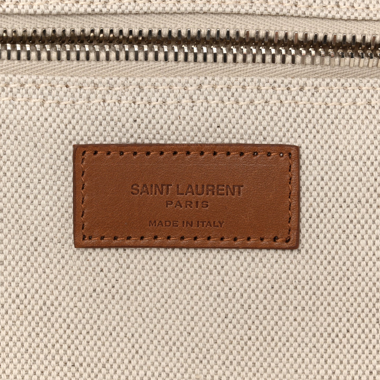 Linen Calfskin Rive Gauche Tote Greggio Brick