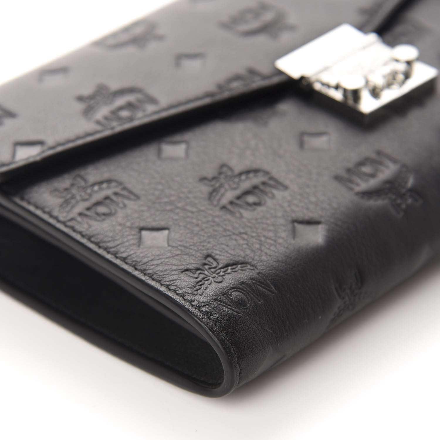 MCM Calfskin Ottomar Monogram Crossbody Bag Black 6 of 9