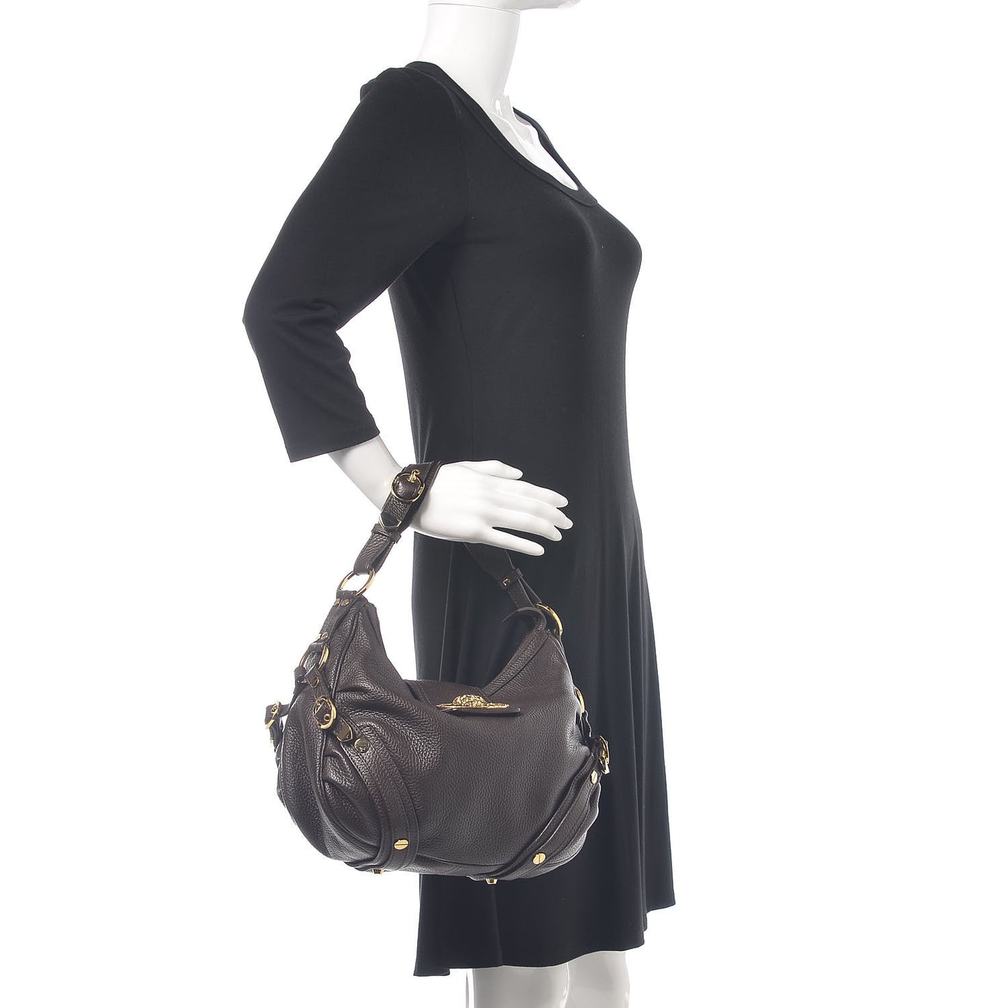 Calfskin Shoulder Bag Brown