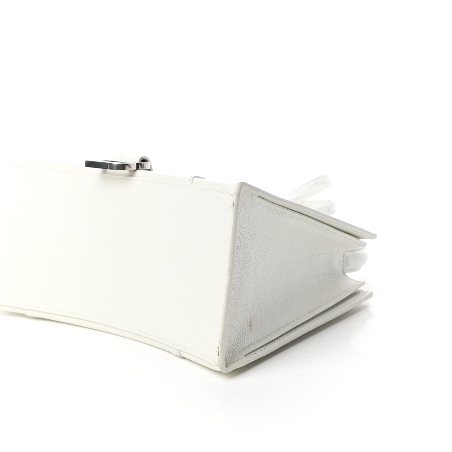 Grained Calfskin XS Hourglass East West Tote White