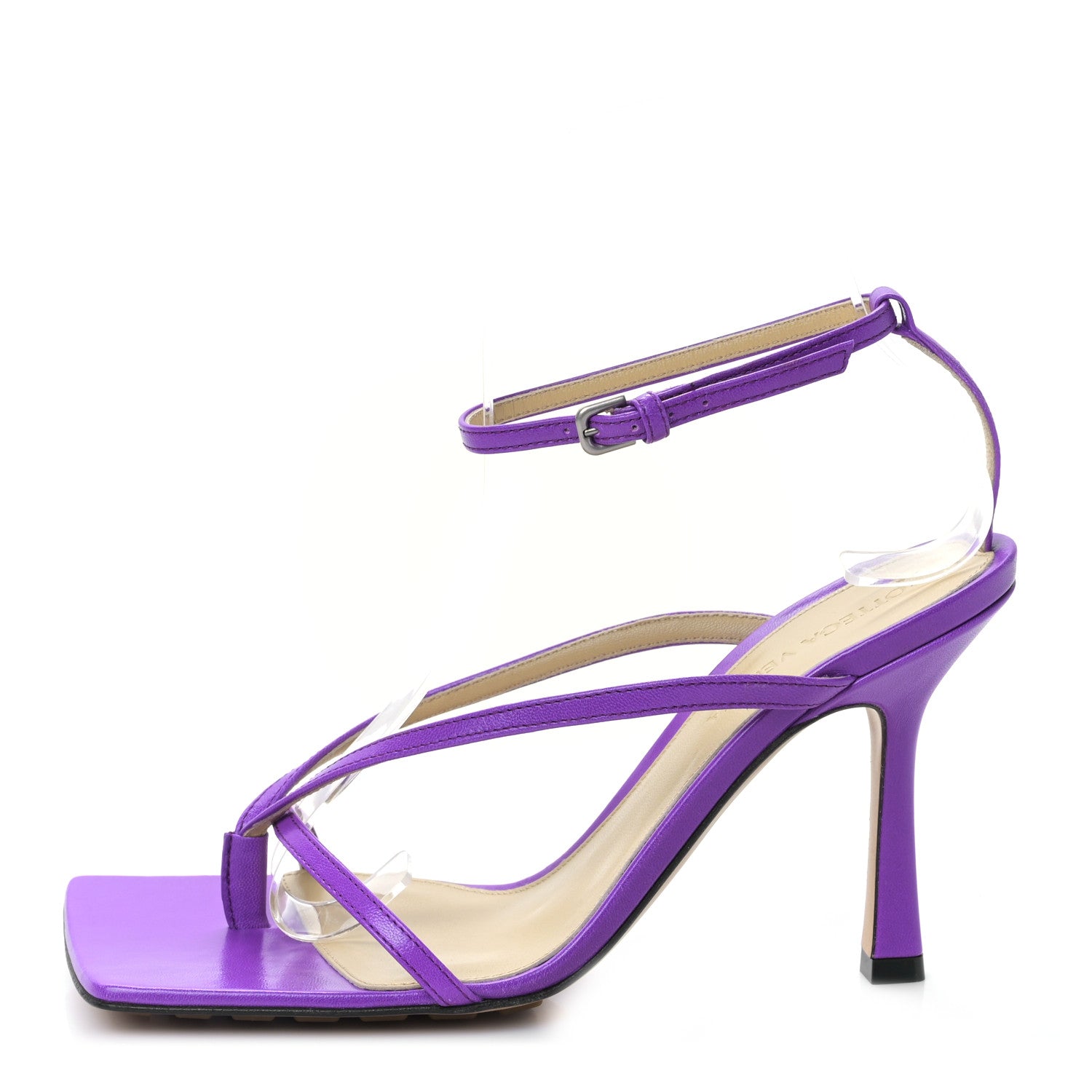 Bottega Veneta Lambskin Stretch Multi Strap 90mm Sandals 36 Gumdrop 1 of 7