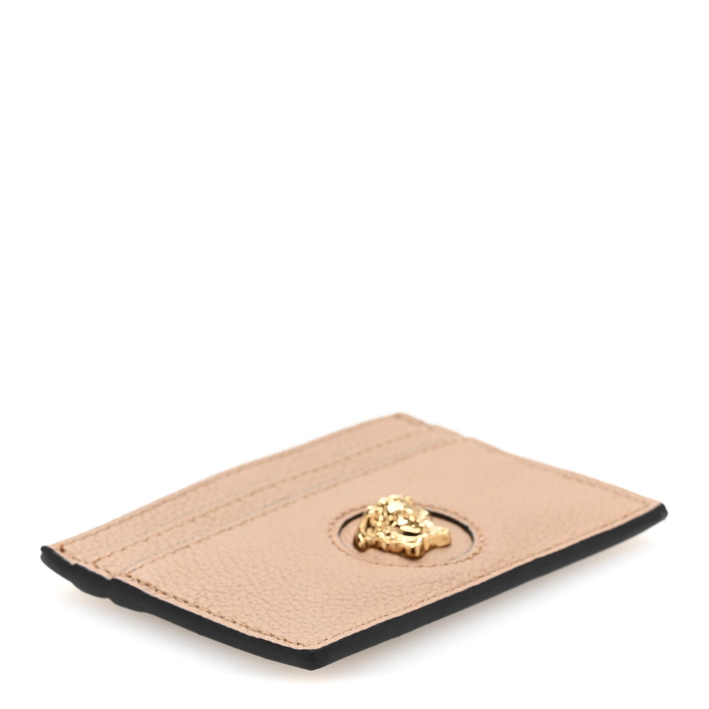 Calfskin Medusa Card Holder Brown
