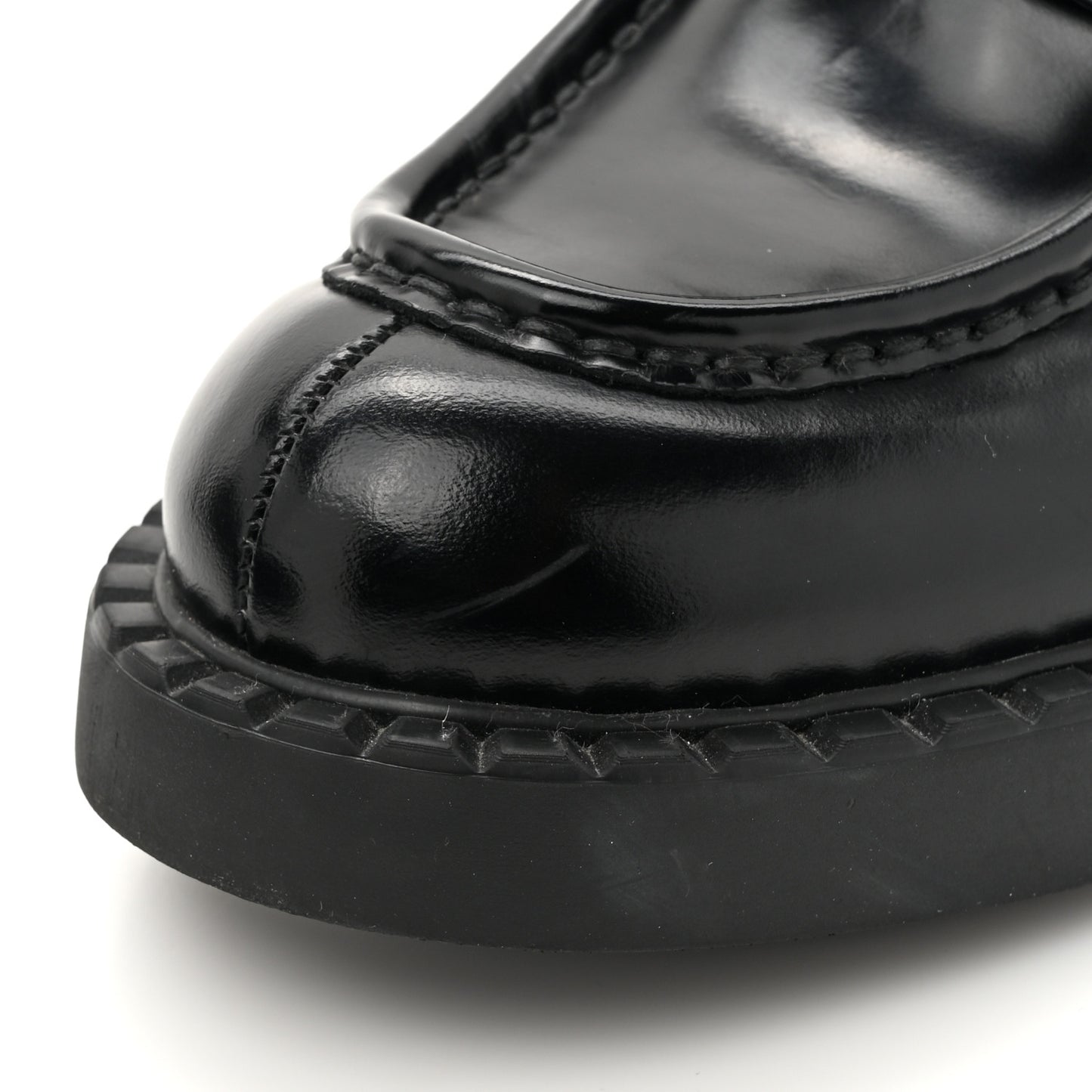 Spazzolato Metal Triangle Logo 50mm Loafers 38 Black