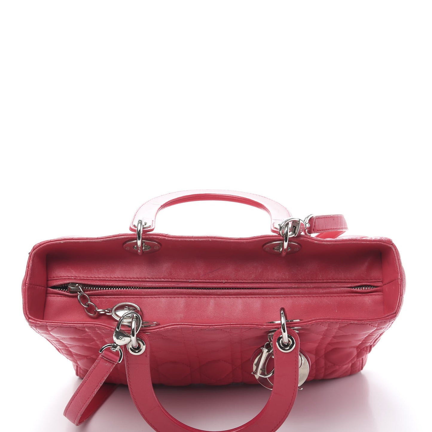 Lambskin Cannage Large Lady Dior Fuchsia