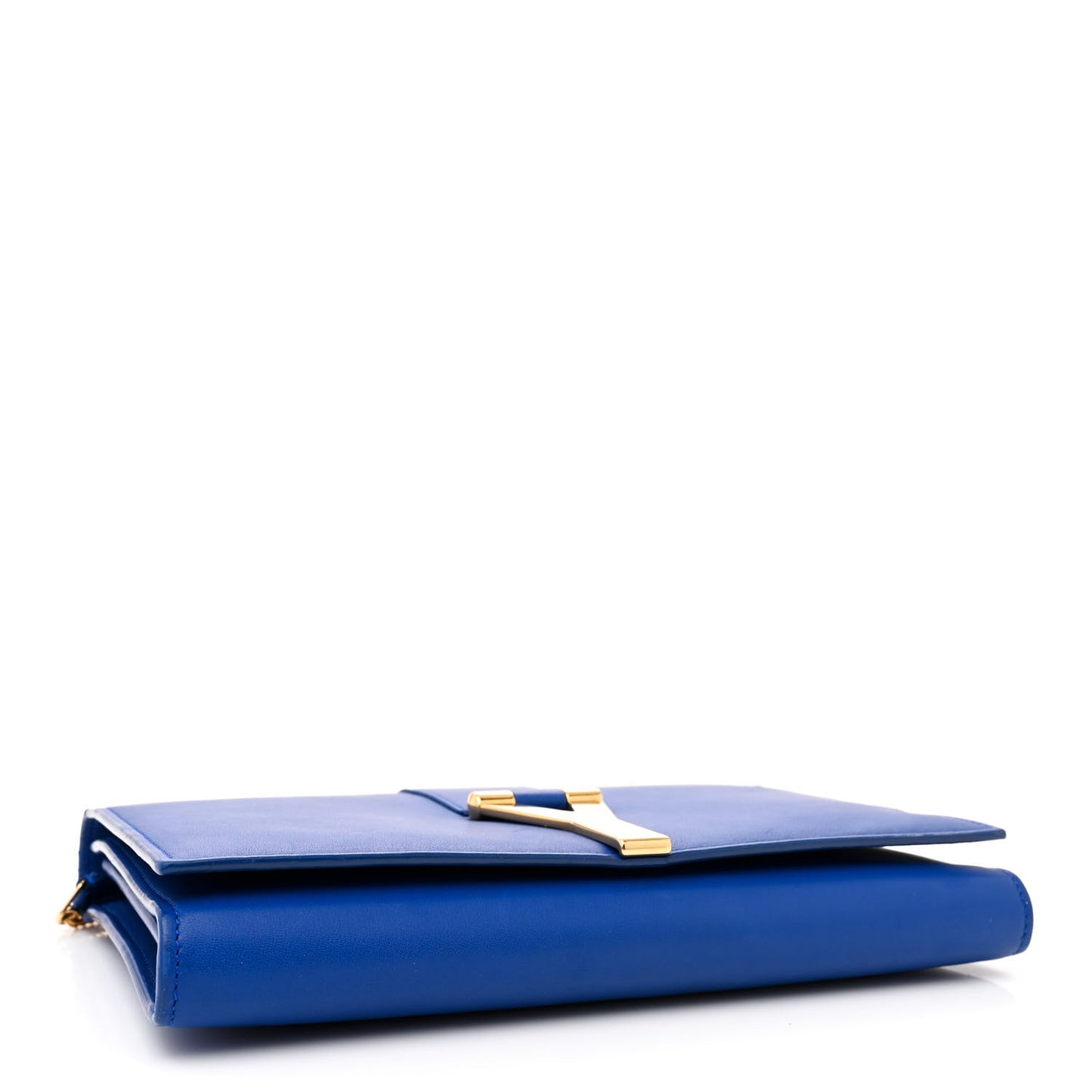 Calfskin Classic Y Ligne Chain Wallet Bleu Majorelle