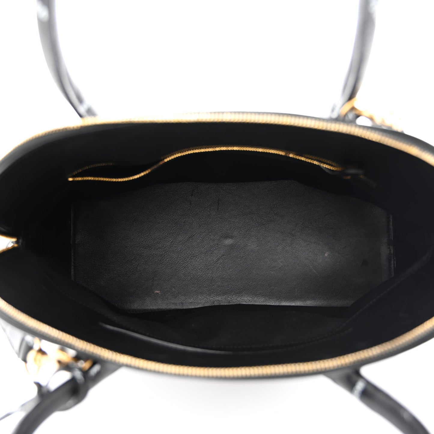 Calfskin Allover Logo M Ville Top Handle Bag Black