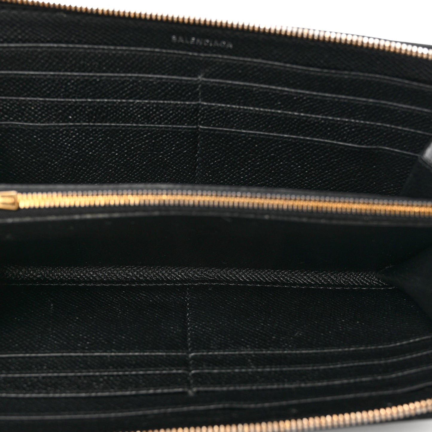 Grained Calfskin BB Continental Zip Around Wallet Black