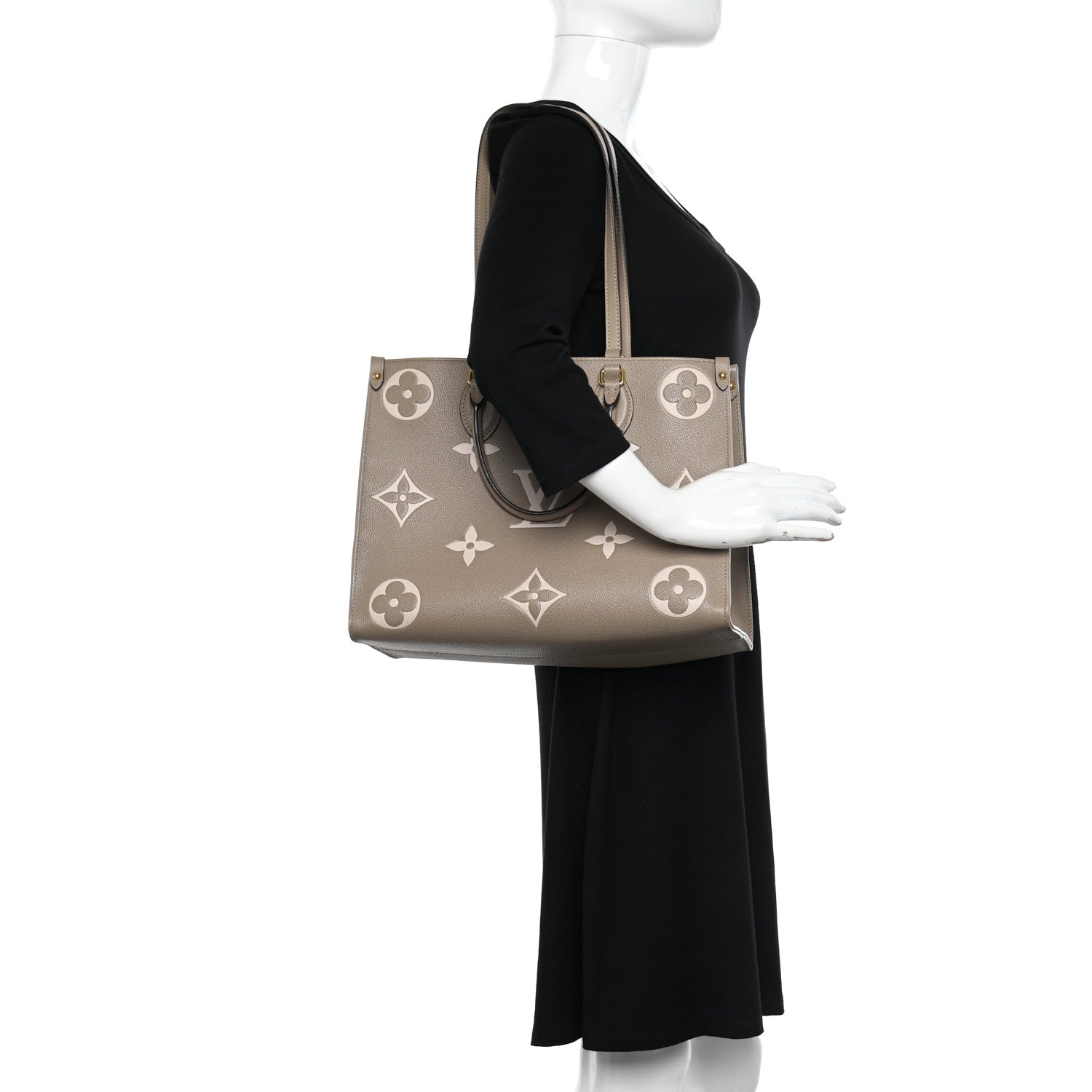 Louis Vuitton Empreinte Monogram Giant Onthego MM Tourterelle Creme 2 of 18