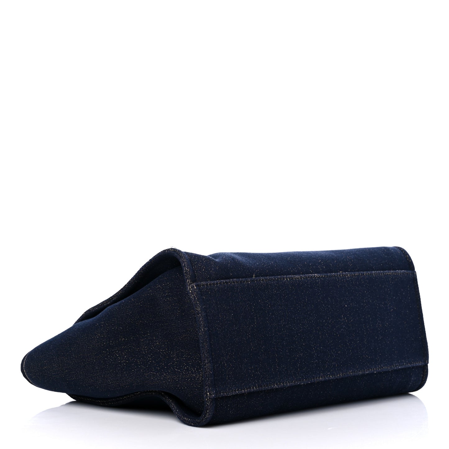 Lurex Canvas Medium Deauville Tote Navy Blue Gold