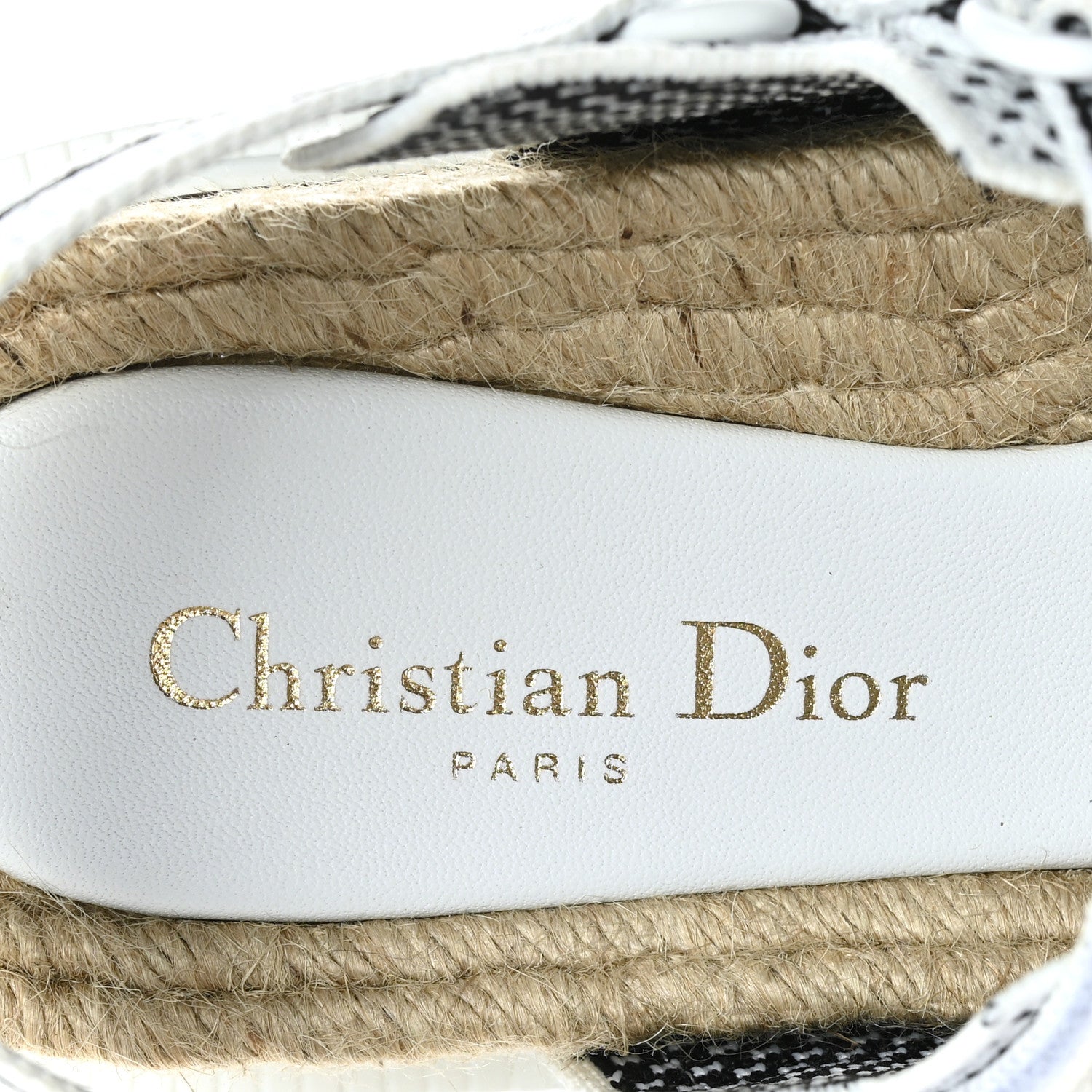 Christian Dior Technical Knit Jute Dioract 10mm Sandals 38 White Black 7 of 7