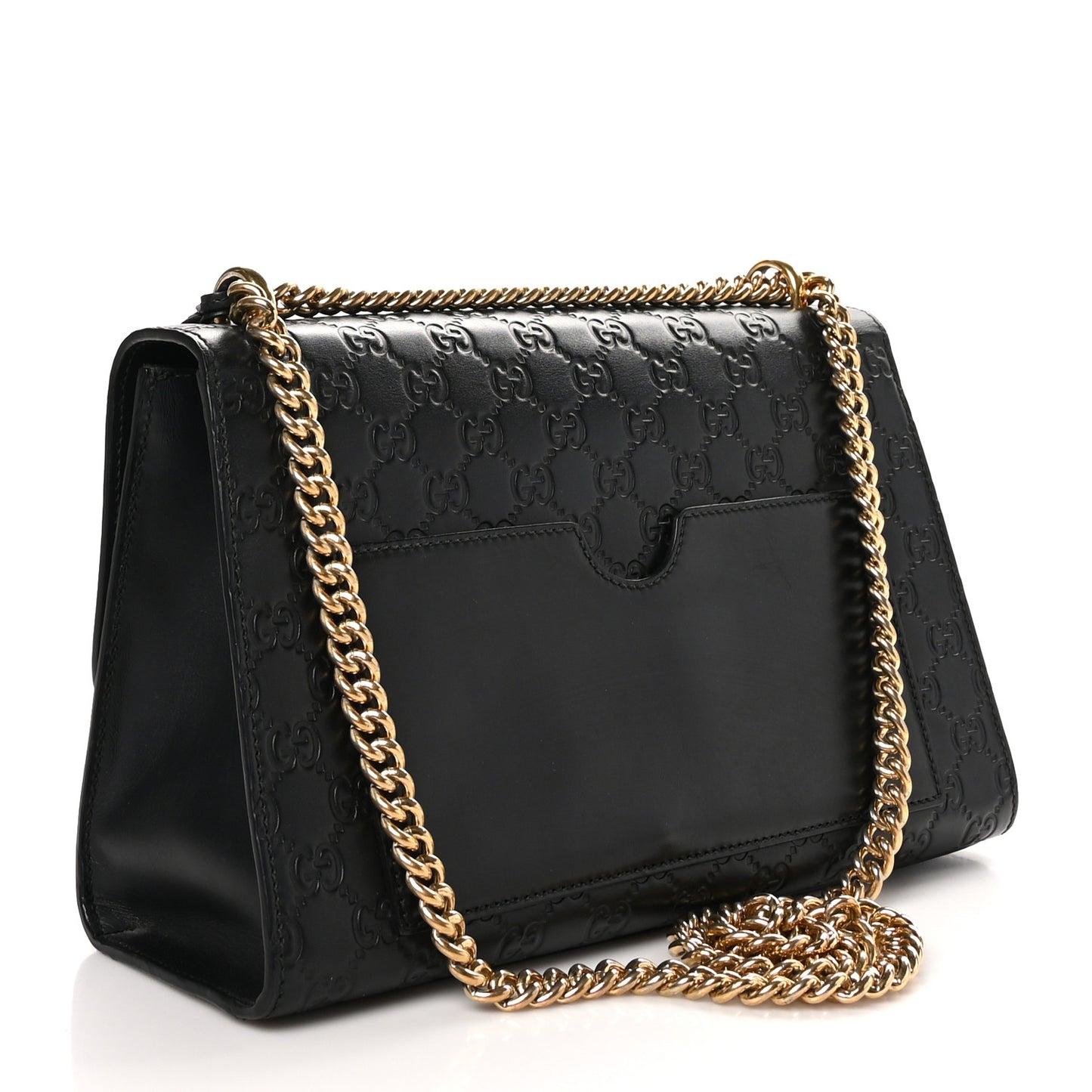 Guccissima Medium Padlock Shoulder Bag Black
