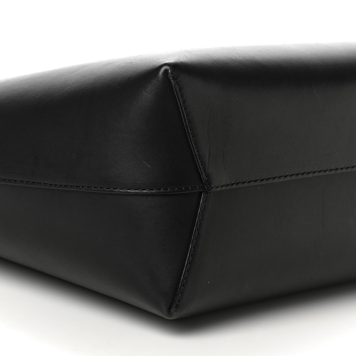Calfskin Small Shopping Tote Black Gold