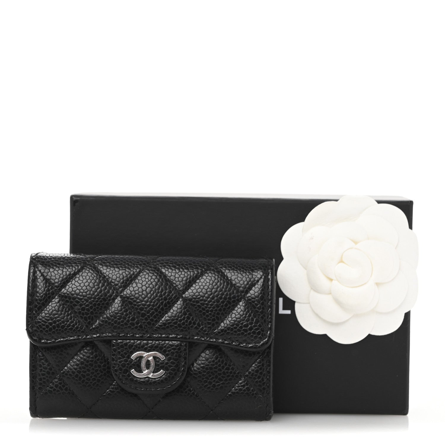 Chanel Caviar Quilted Flap Card Holder Wallet Black 11 of 11
