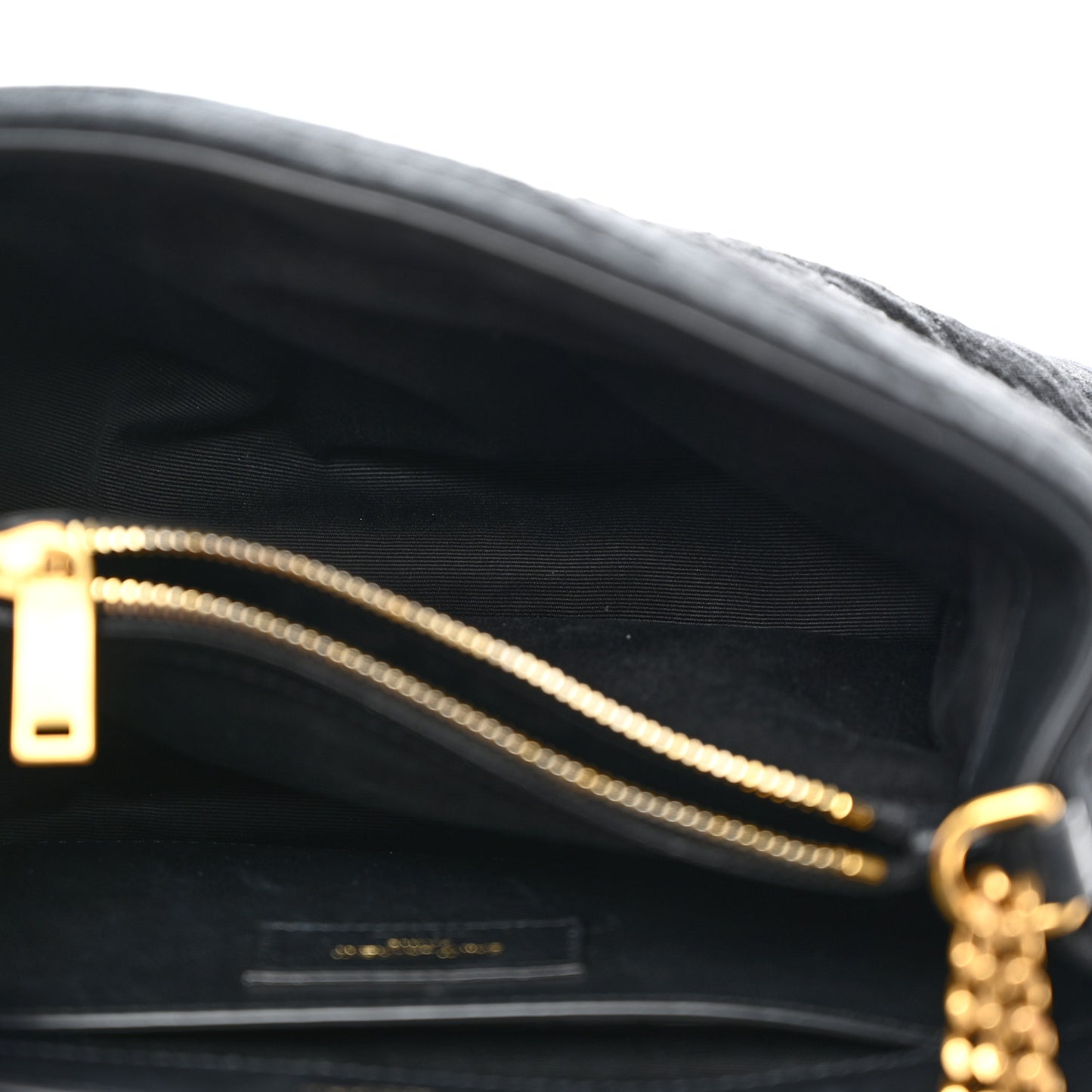 Cotton Gauze Y Quilted Monogram Small Loulou Chain Satchel Black