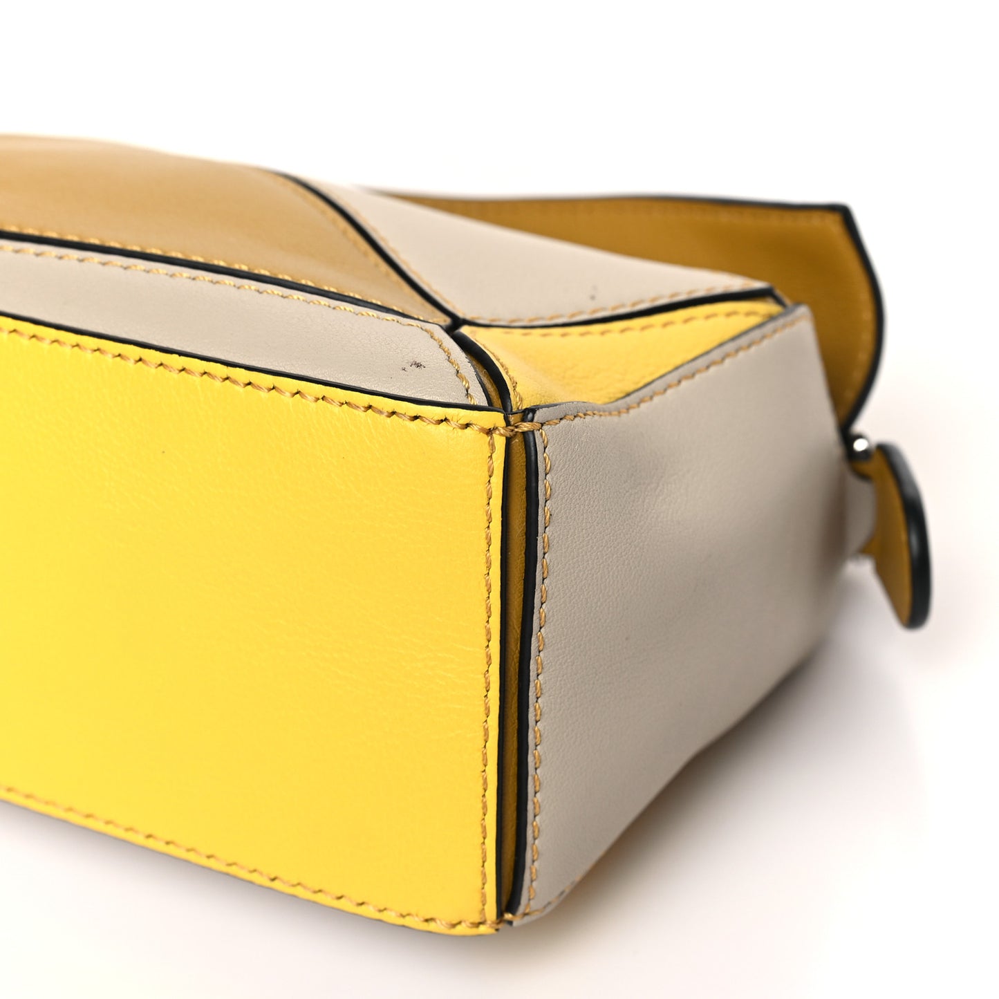 Grained Calfskin Mini Puzzle Bag Ocre Yellow
