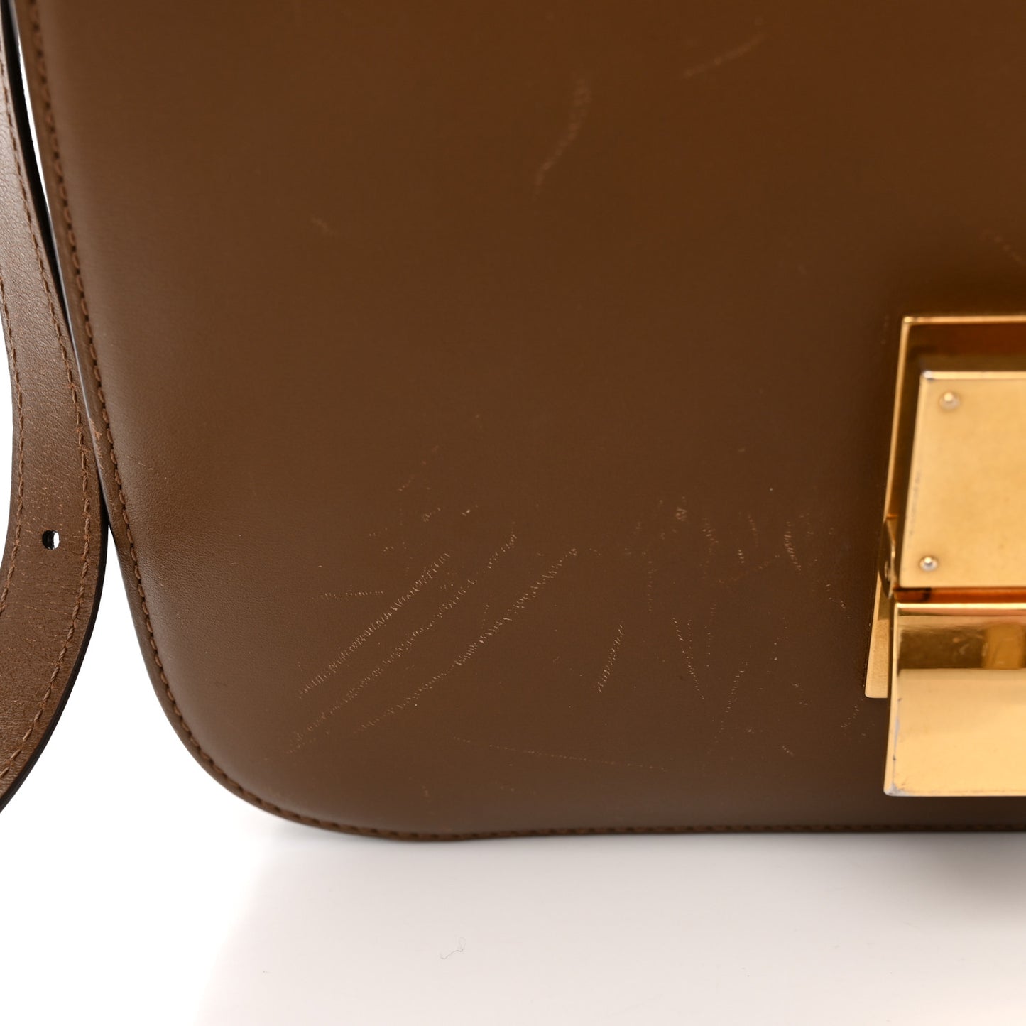 Smooth Calfskin Medium Classic Box Flap Bag Camel