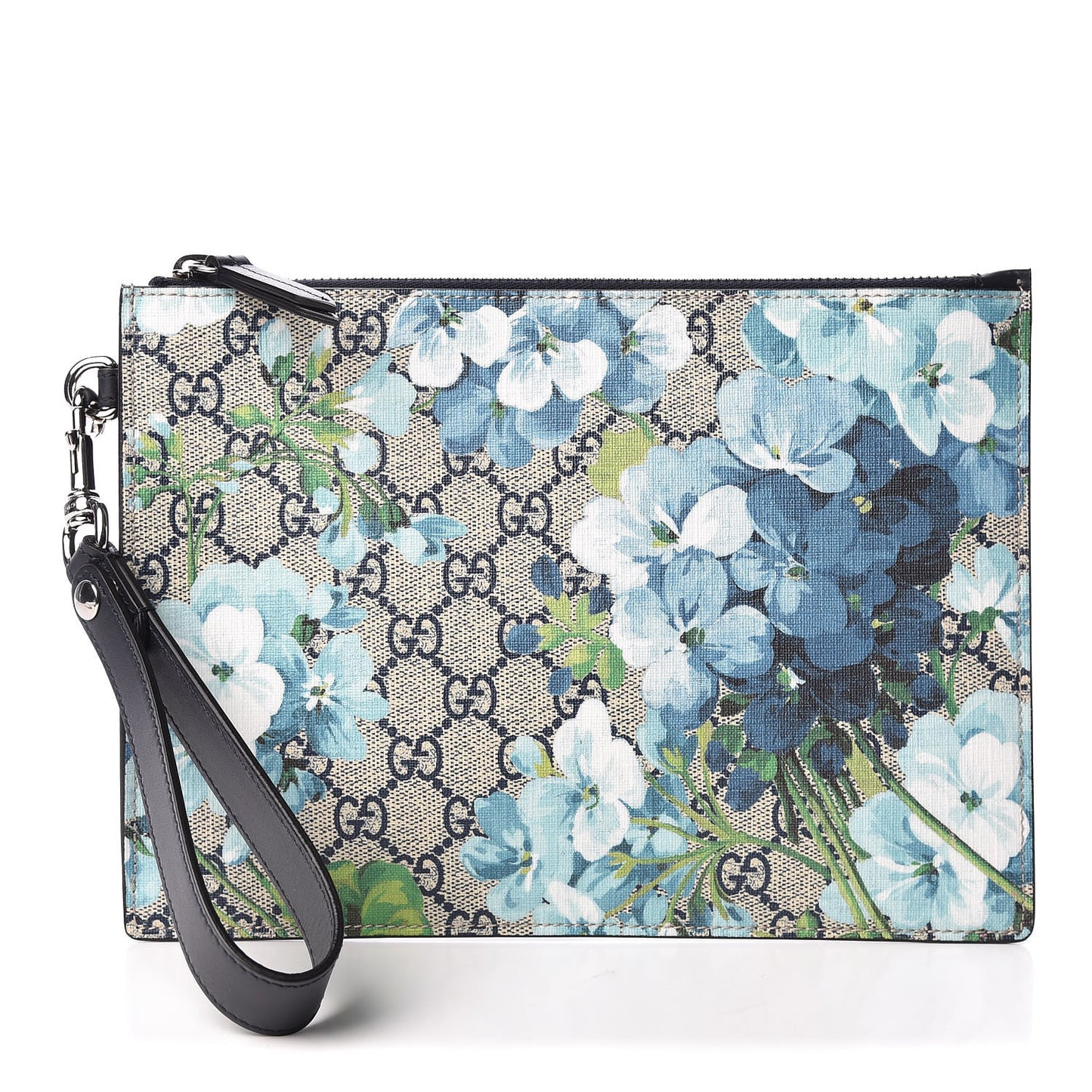 GG Supreme Monogram Blooms Messenger Blue