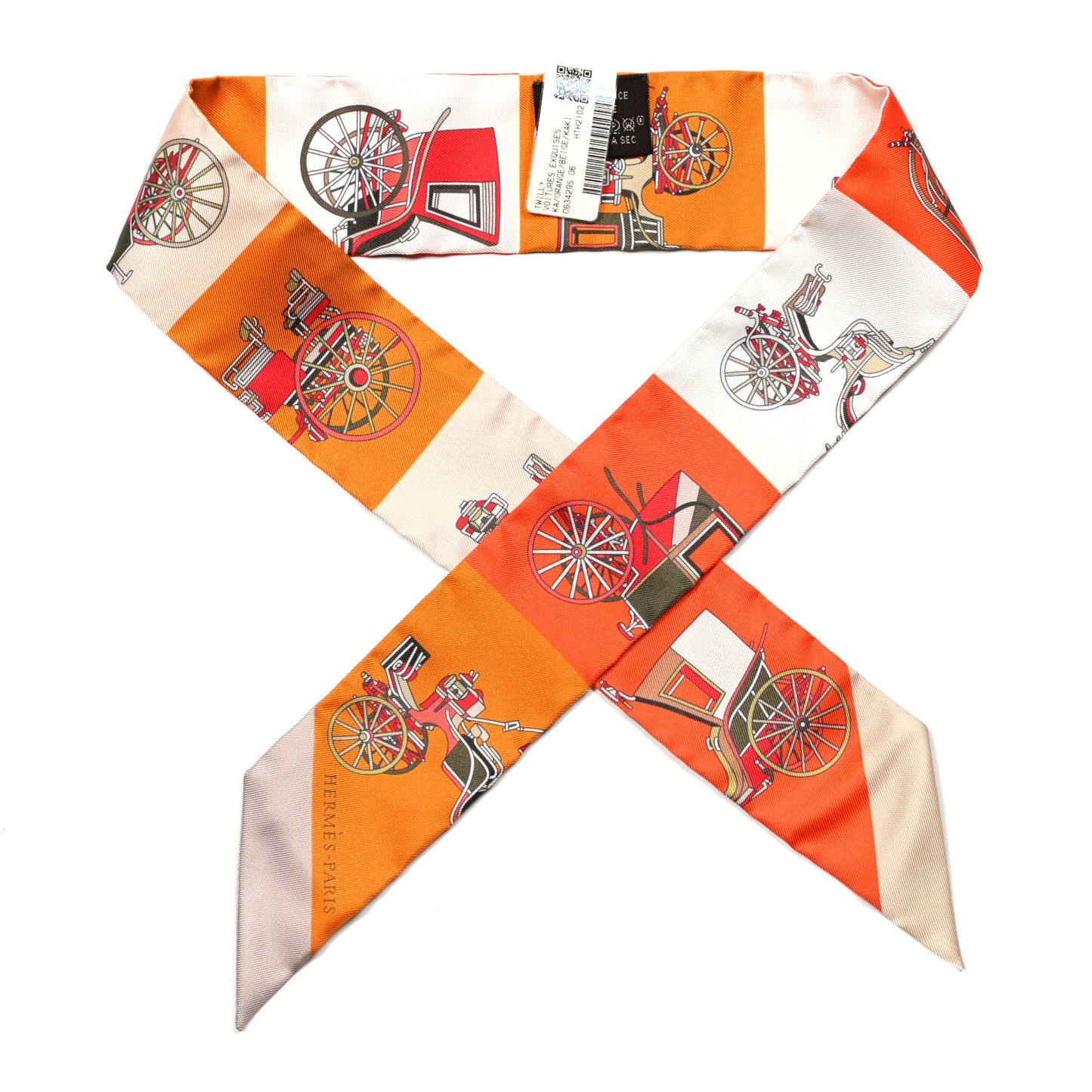 Silk Les Voitures Exquises Twilly Orange Beige Kaki
