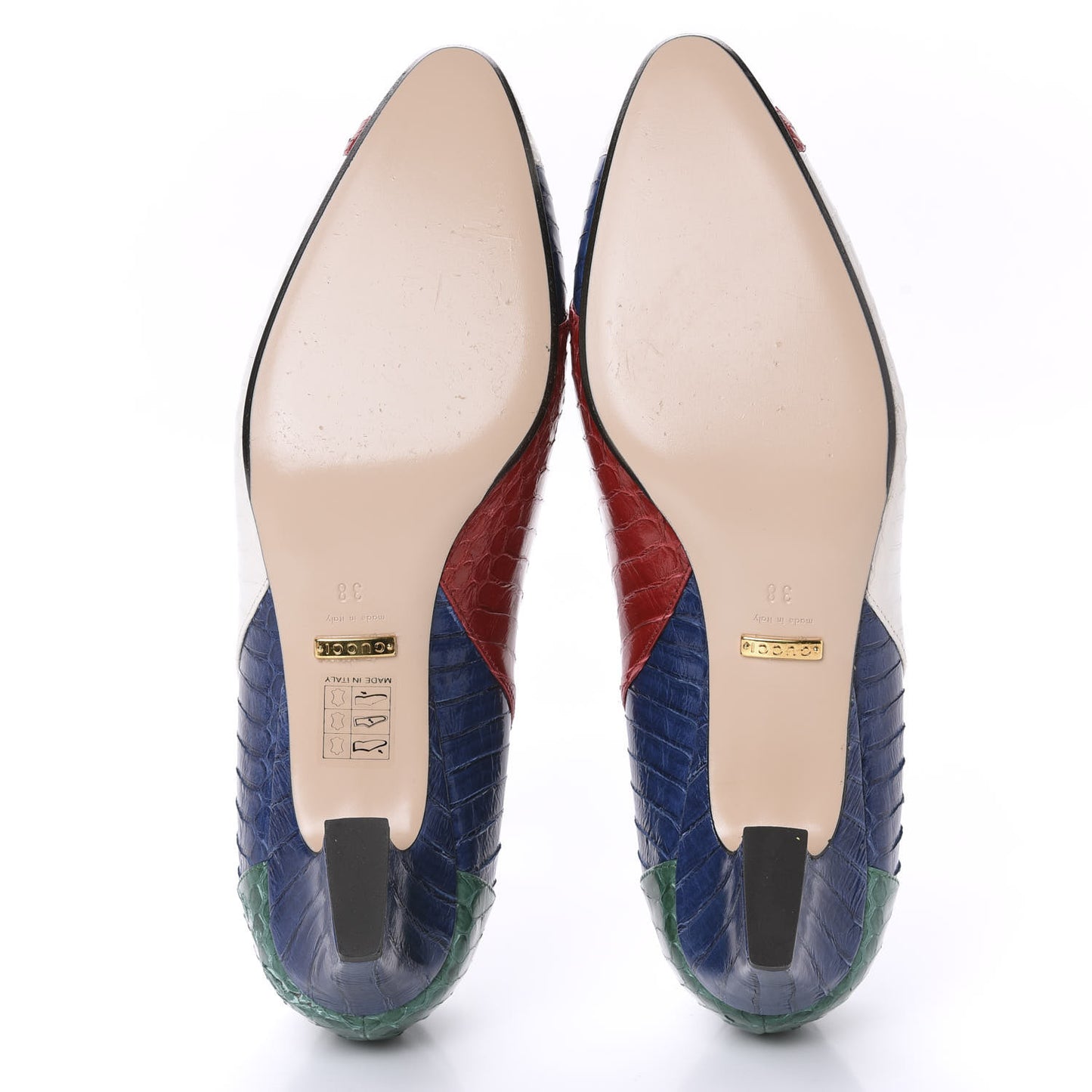Snakeskin Crystal Double G Pumps 38 Multicolor