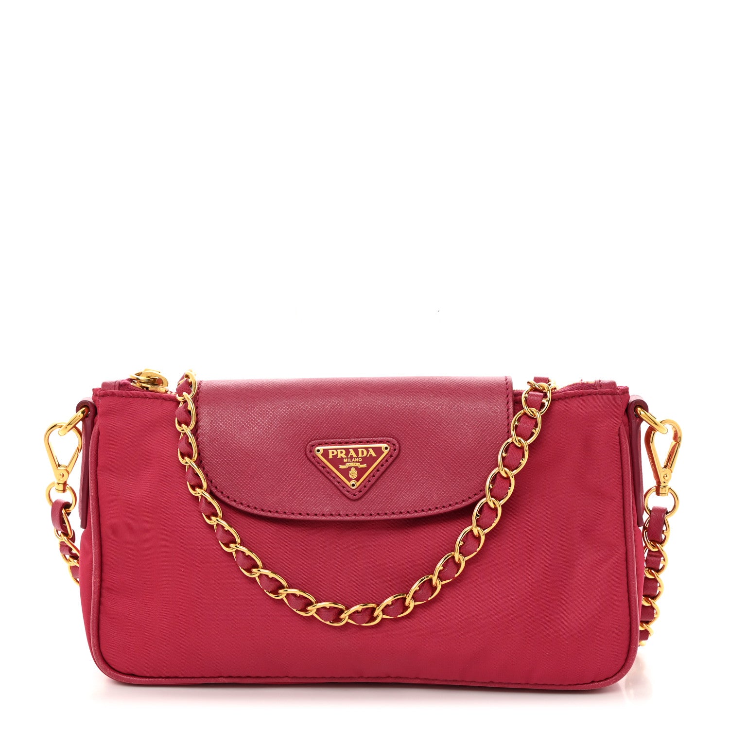 Prada Tessuto Nylon Saffiano Crossbody Bag Ibisco 1 of 12