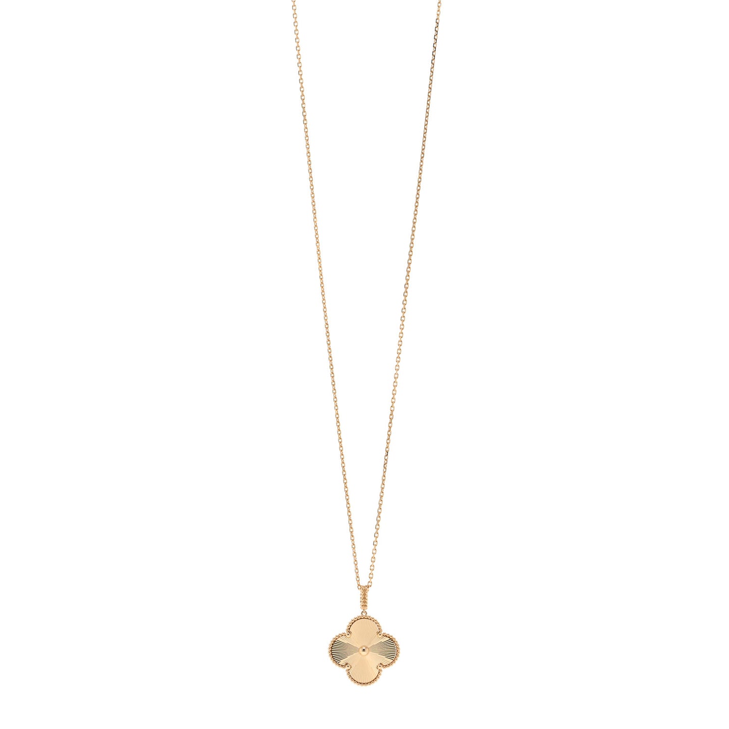 18K Yellow Gold Guilloche Magic Alhambra Long Necklace