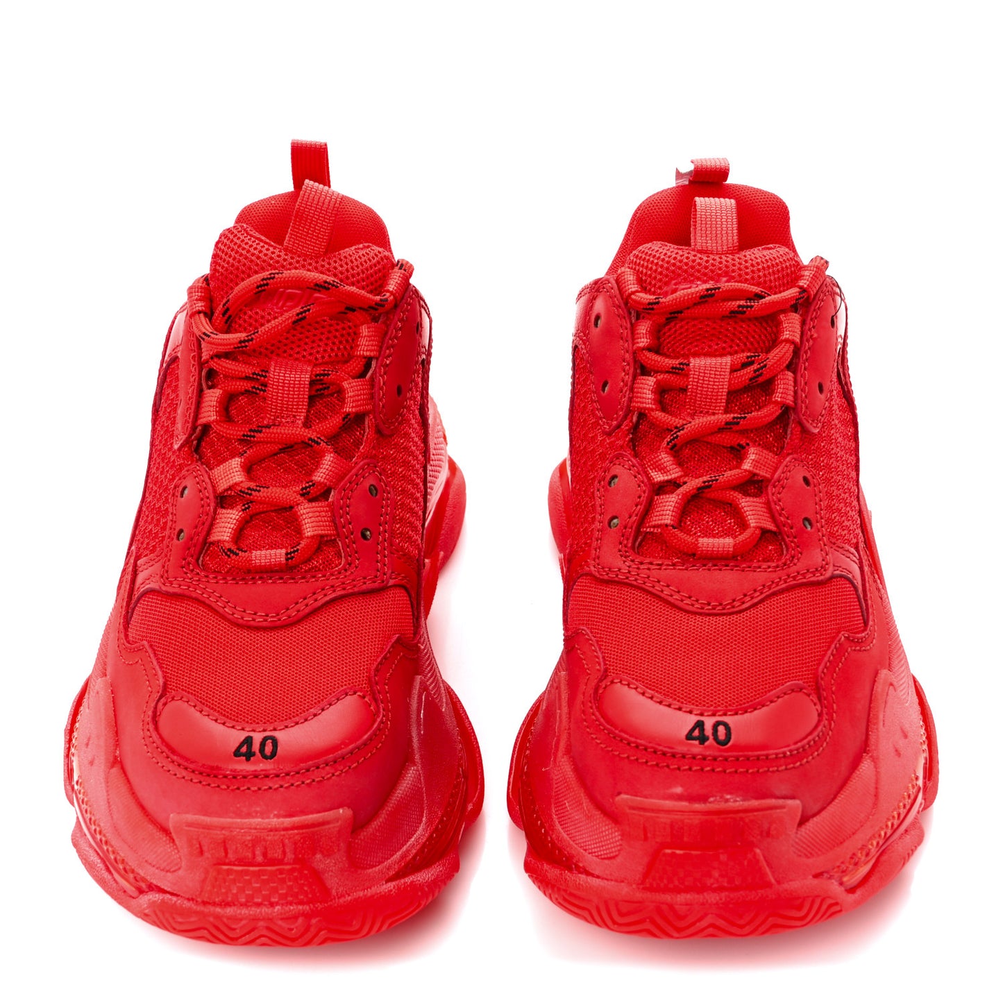 Fabric Mesh Clear Sole Mens Triple S Sneakers 40 Rouge Vif