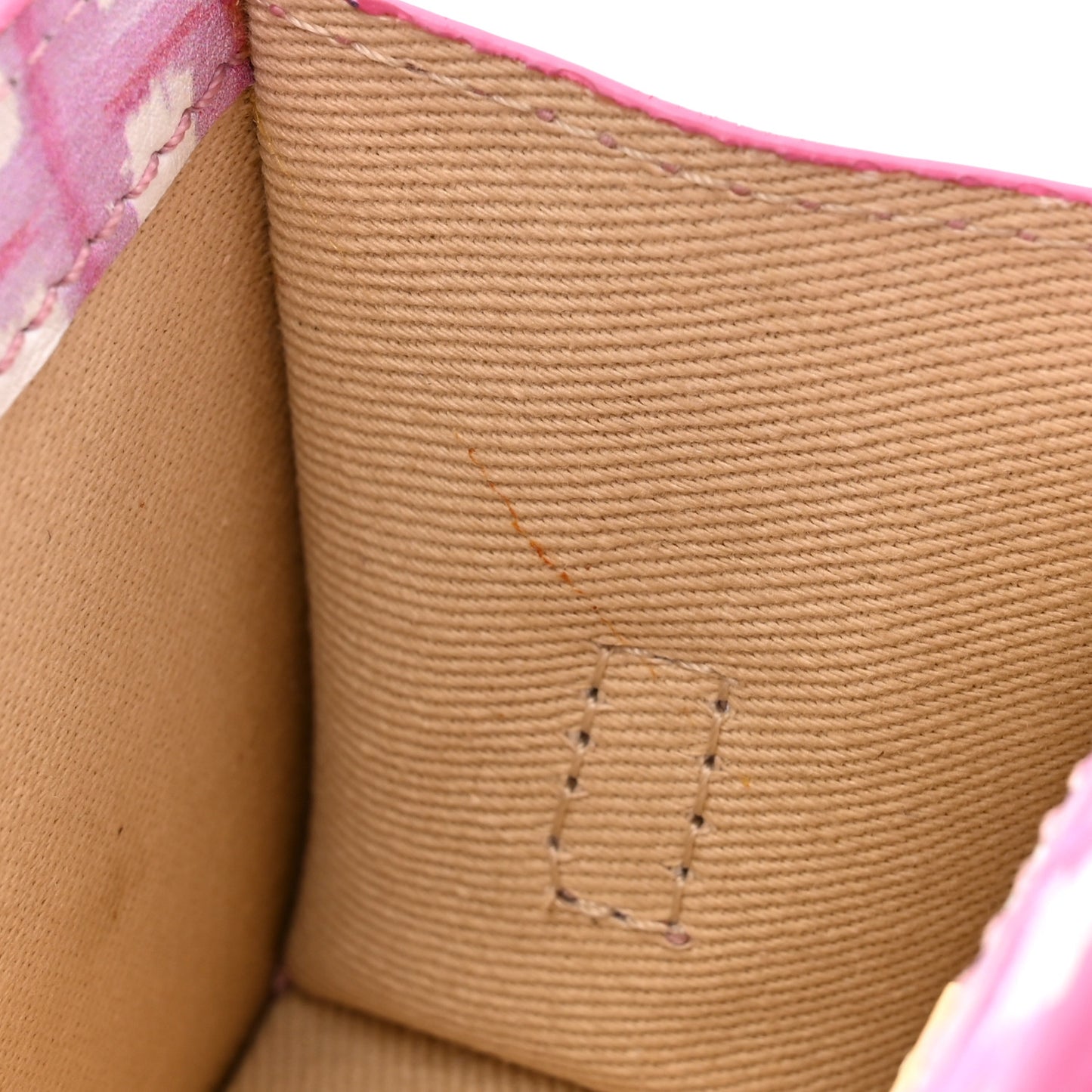 Smooth Calfskin Check Printed Le Chiquito Pink White