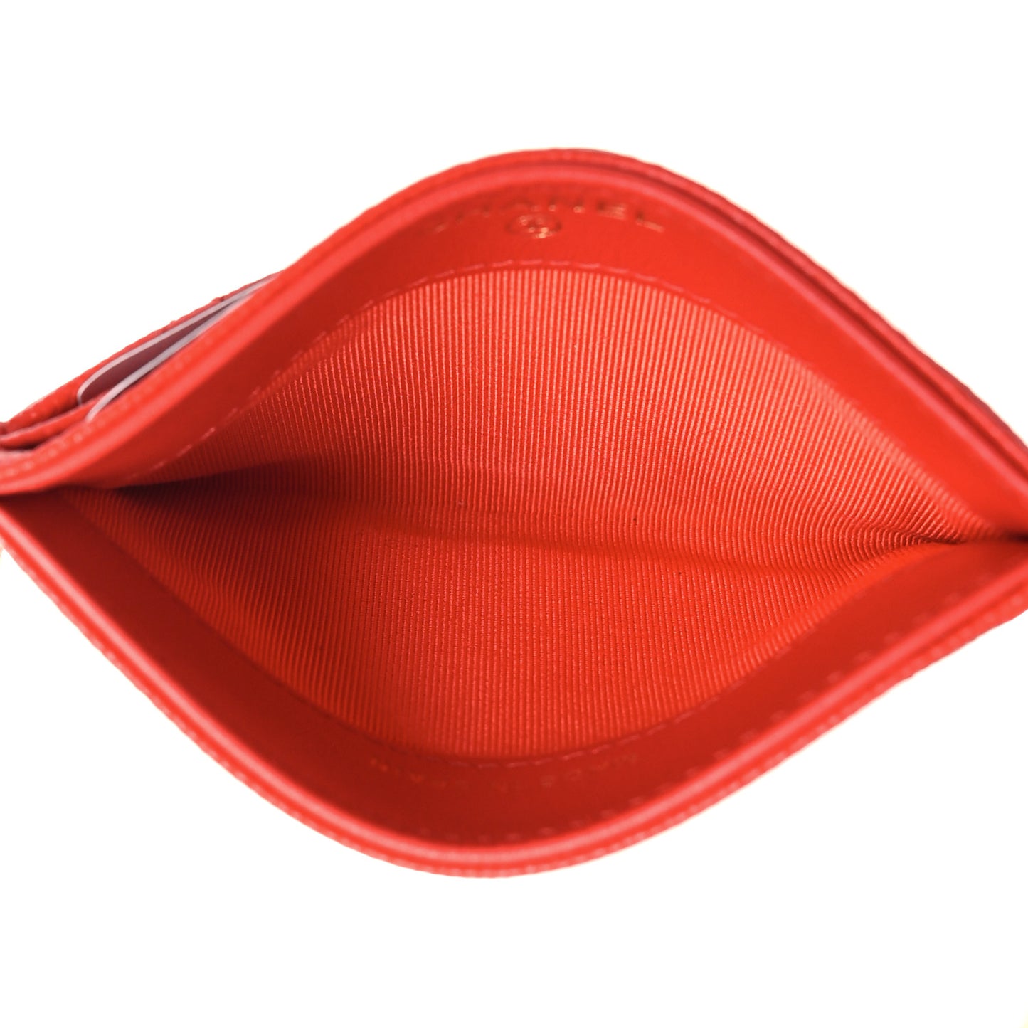 Caviar Quilted Card Holder Red